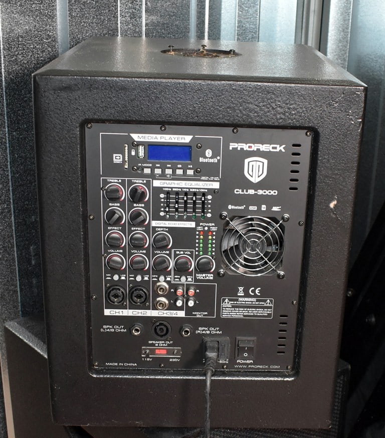 Proreck Club 3000, 2000/1000 W @ 8/4 Ohms Public Address/DJ/Stage Speakers - 9