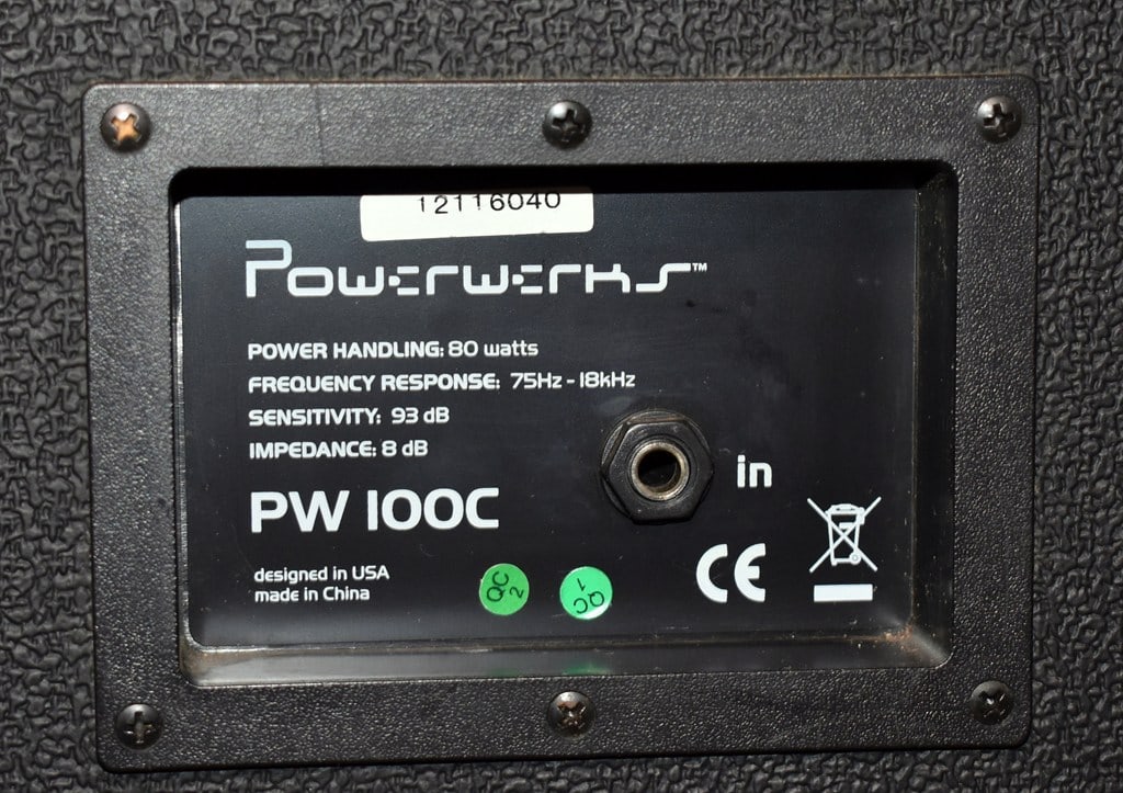 Pair of Powerwerx PW 100C, 100 W/8 Ohms Public Address/DJ/Stage Speakers with Tripod Stands - 4