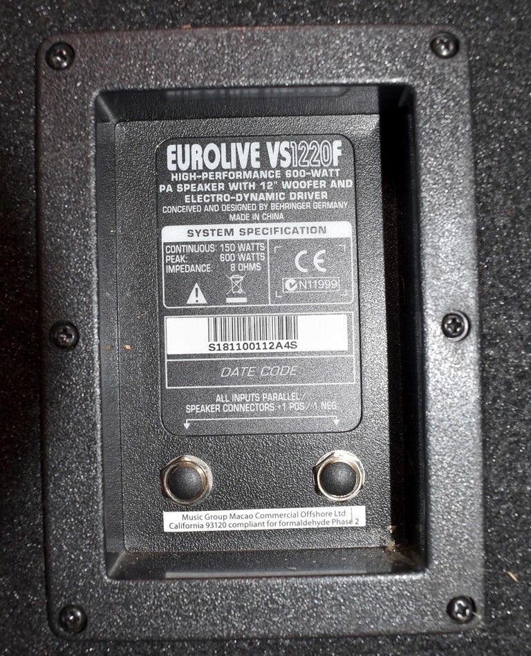 Behringer Eurolive VS1220f 600WPeak/8 Ohms Stage Monitor Speaker - 4