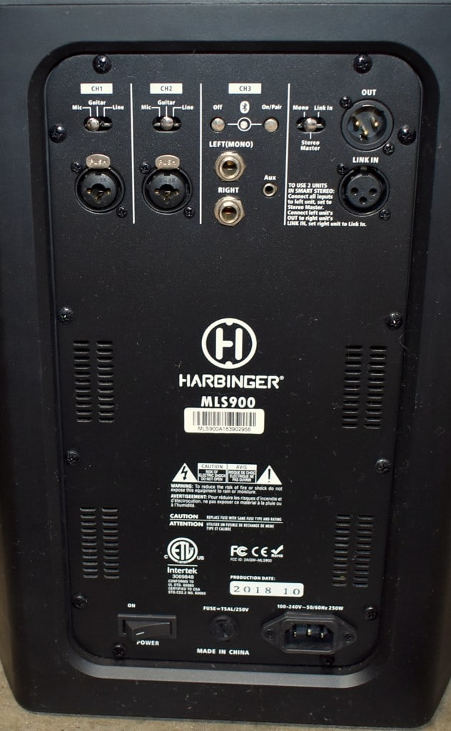 Harbinger MLS900, 900W Amplified Public Address/DJ/Stage Speaker System - 6