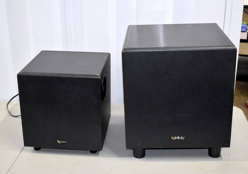 Two Infinity Subwoofers: HTS-20SUB & BU-1 Models