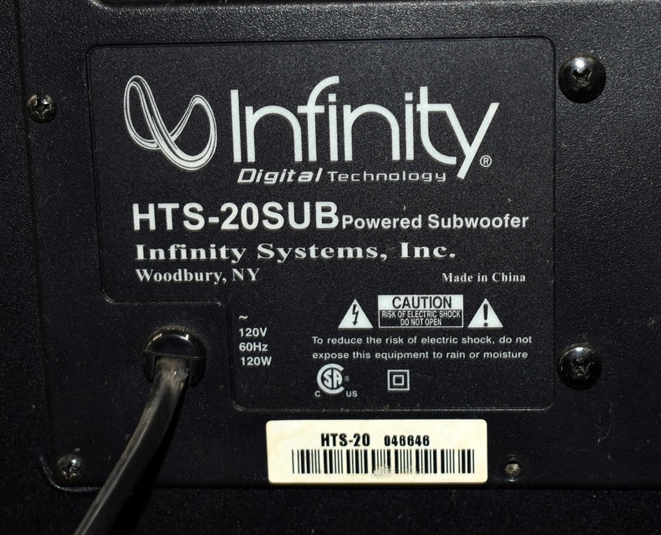 Two Infinity Subwoofers: HTS-20SUB & BU-1 Models - 4