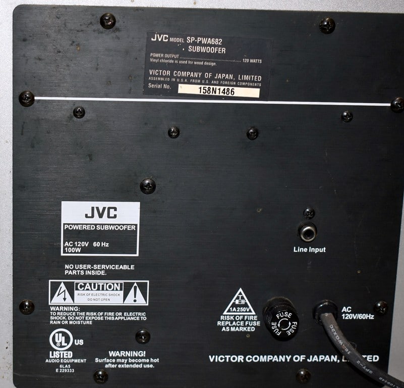 JBL Bass 20, Sony and JVC SP-PWA682 Subwoofers - 12