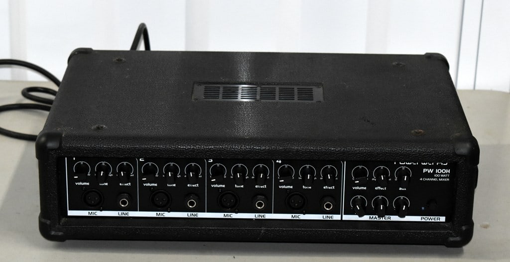 Powerwerx PW100H 100 Watt 4 Channel Mixer: In good working condition. Please read “Auction Details” / “Terms of Sale” for preview, payment, pickup, shipping and other instructions. Lot includes the item(s) described in