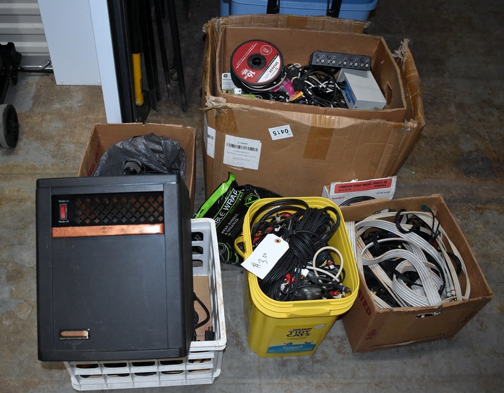 Lot of EdenPure QuartzIR Heater & Extension Cords, Speaker Wires , Cables and More: LOCAL PICKUP ONLY. Heater works. Please read “Auction Details” / “Terms of Sale” for preview, payment, pickup, shipping and other instructions. Lot includes the item(s)