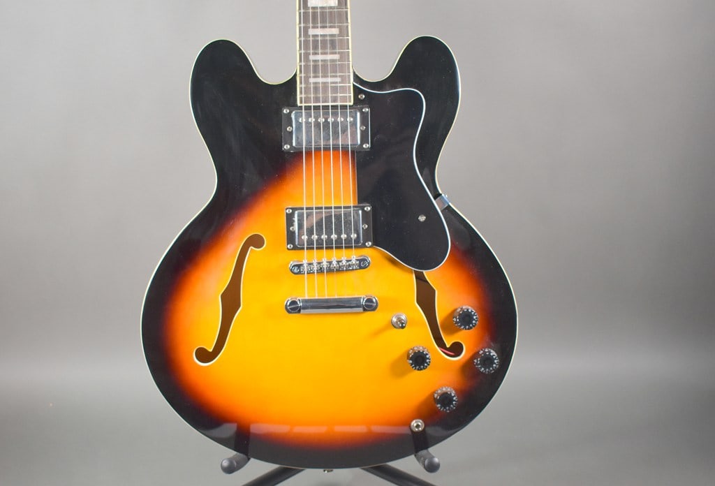 2020 Best Choice Products Semi-Hollow Body Electric Guitar, Vintage Sunburst Finish, Gig Bag & More - 2