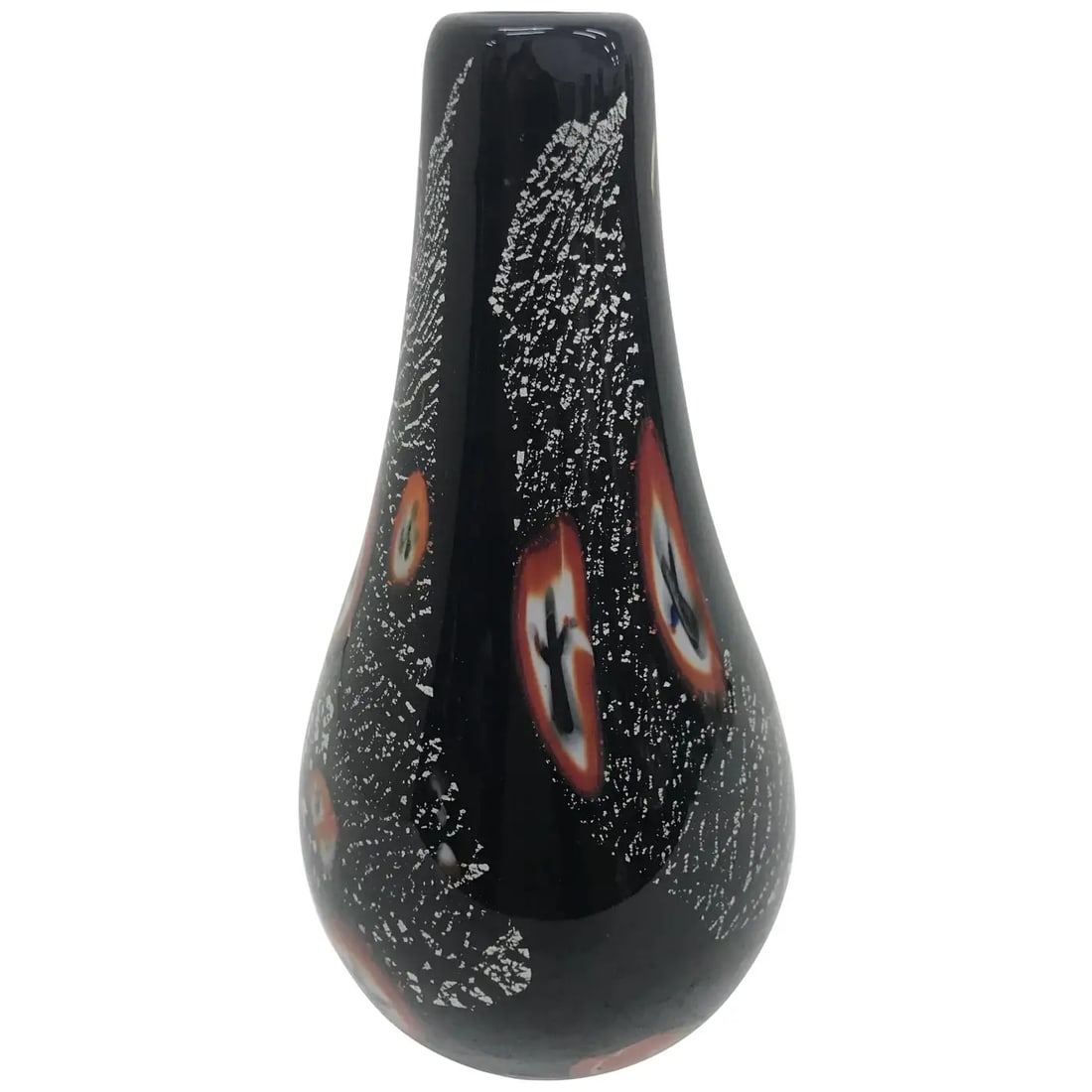 1975s Alfredo Barbini Modernist Black Murano Glass Vase (1 of 5)