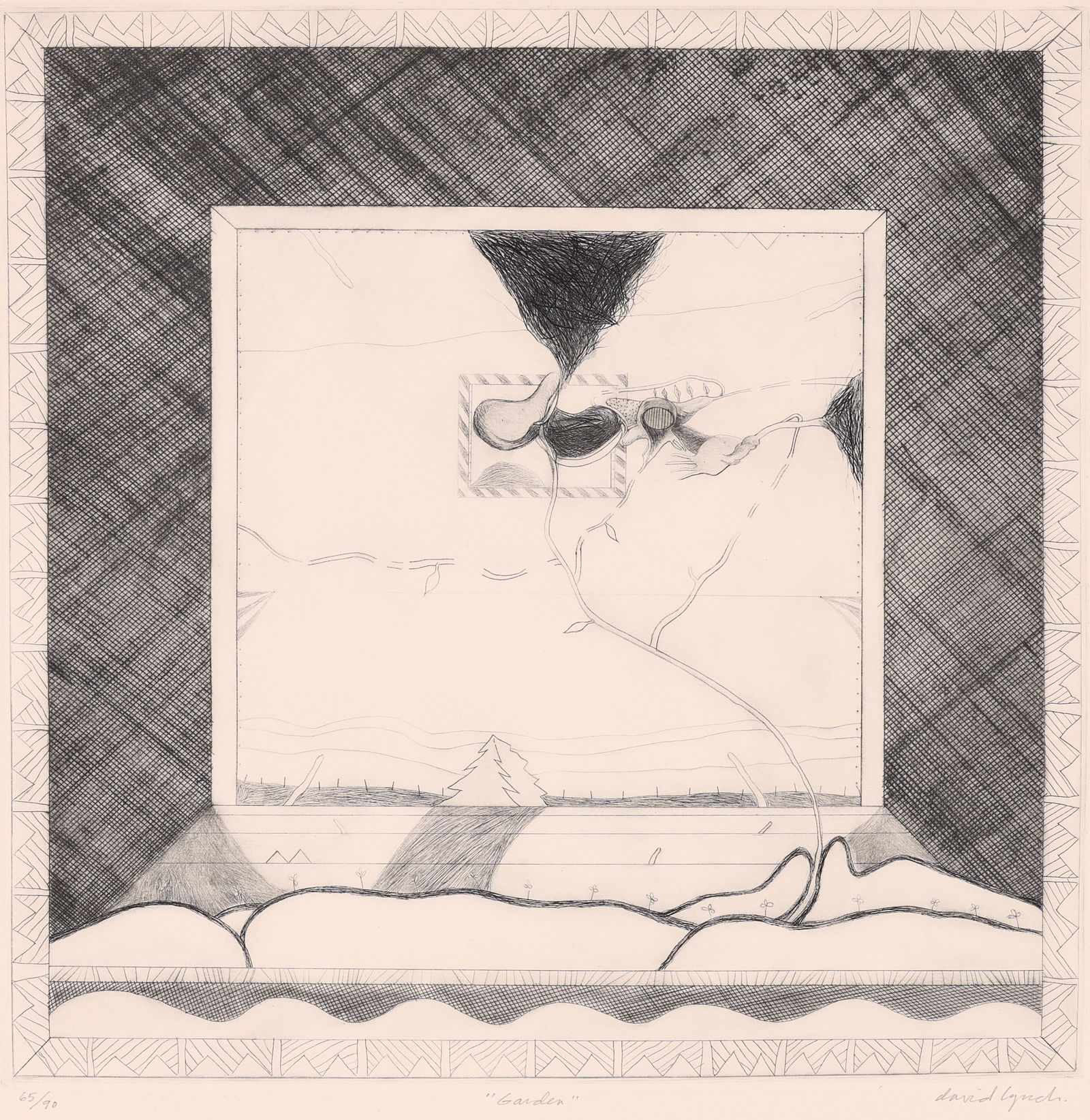 David Lynch (b. 1946) "Garden", 1969 (1 of 2)