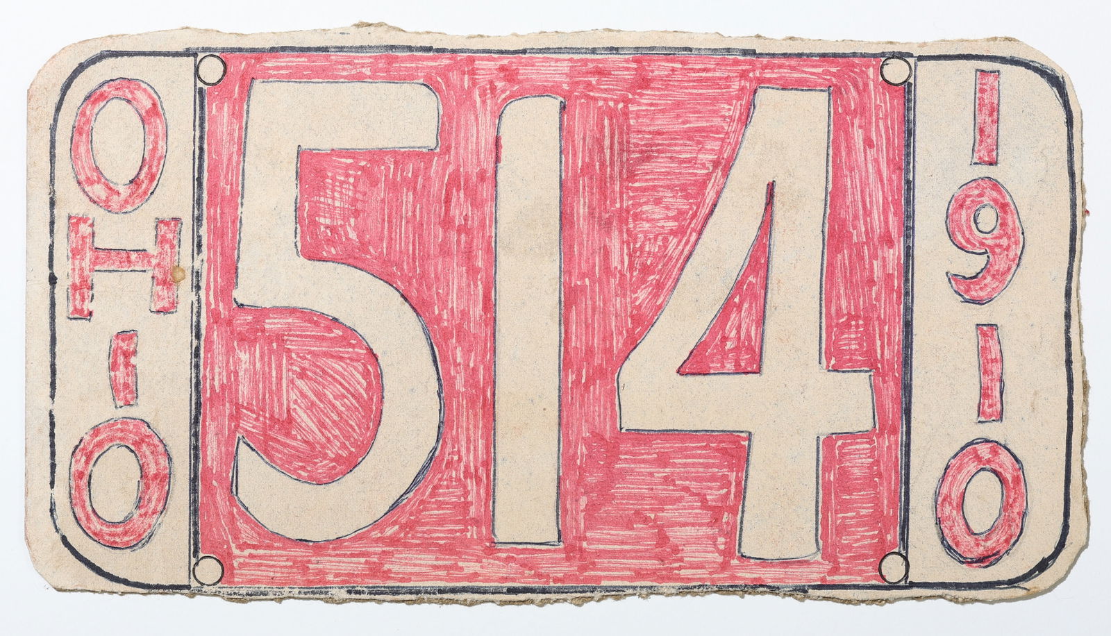 Lewis Smith (1907-1998) "Ohio License Plate", Marker Drawing (1 of 2)