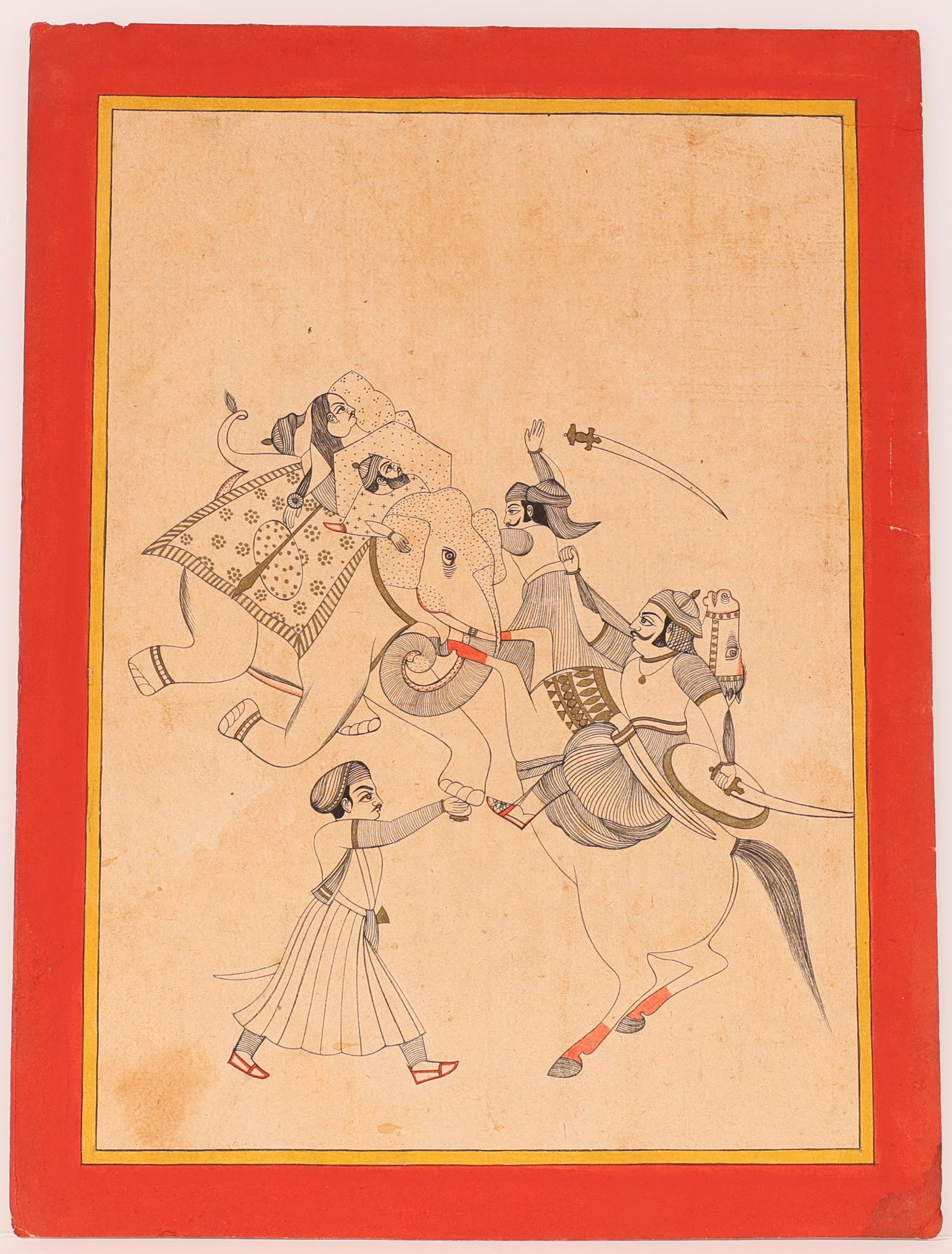 Antique Indian Painting of Nobleman on Horseback (Sarwar, Rajasthan) (1 of 2)