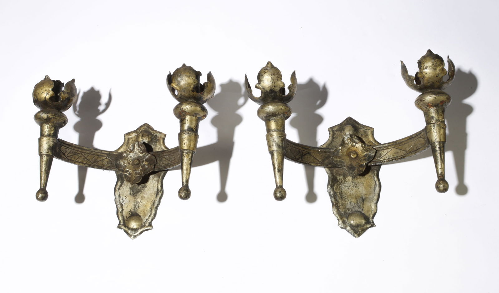 Pair of Vintage Gothic Style Candelabra Wall Hanging Sconces (1 of 2)