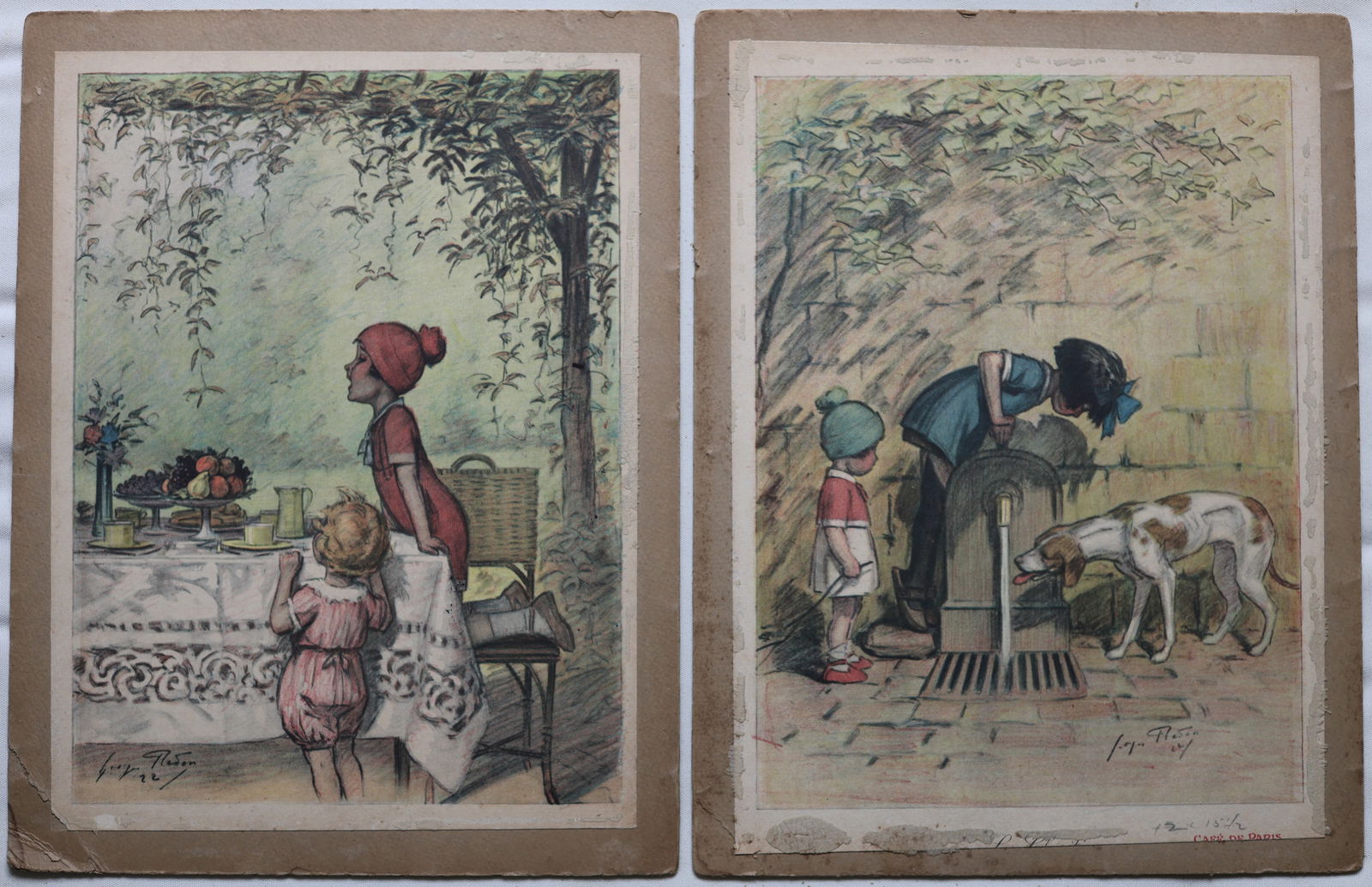 (2) 1920's French Cafe de Paris Menu Lithographs (1 of 1)