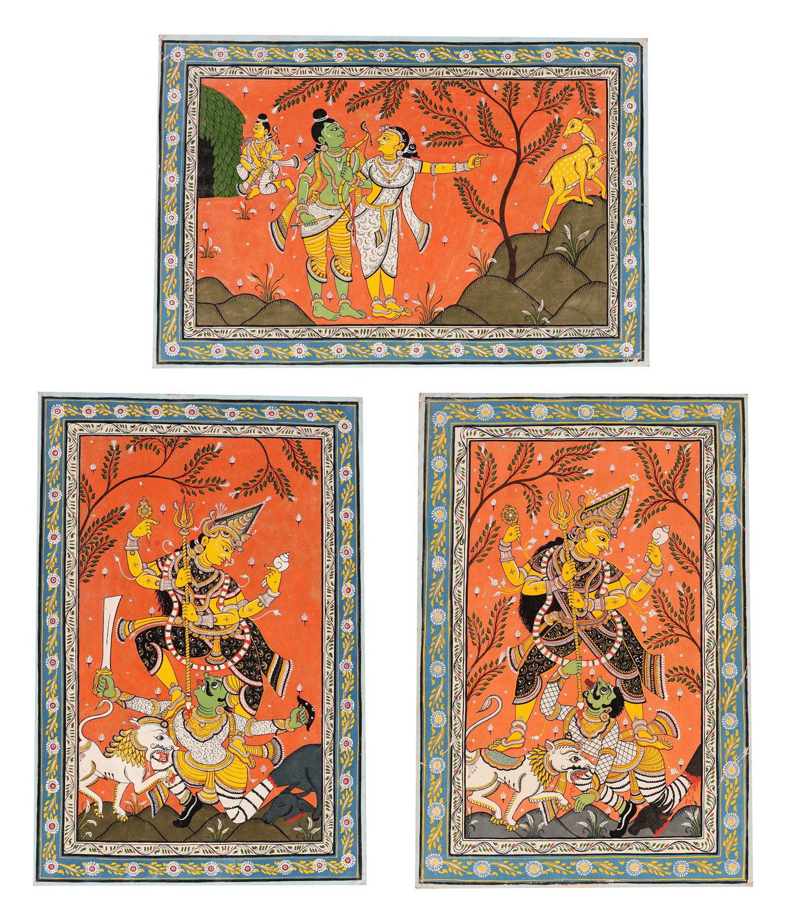 (3) Indian Pattachitra Art Paintings (1 of 4)