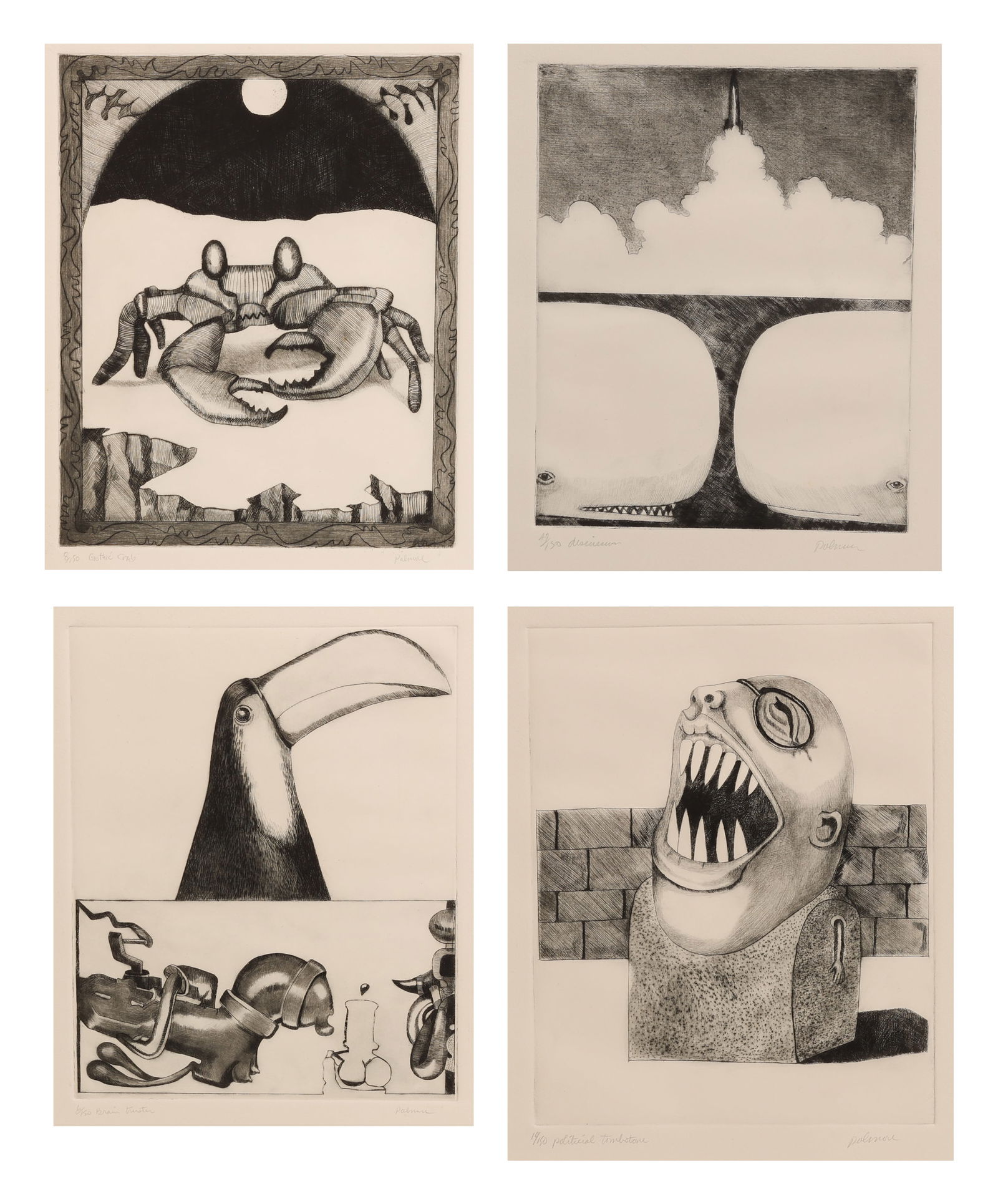 (4 Etchings) Tom Palmore (American, b. 1945) (1 of 4)