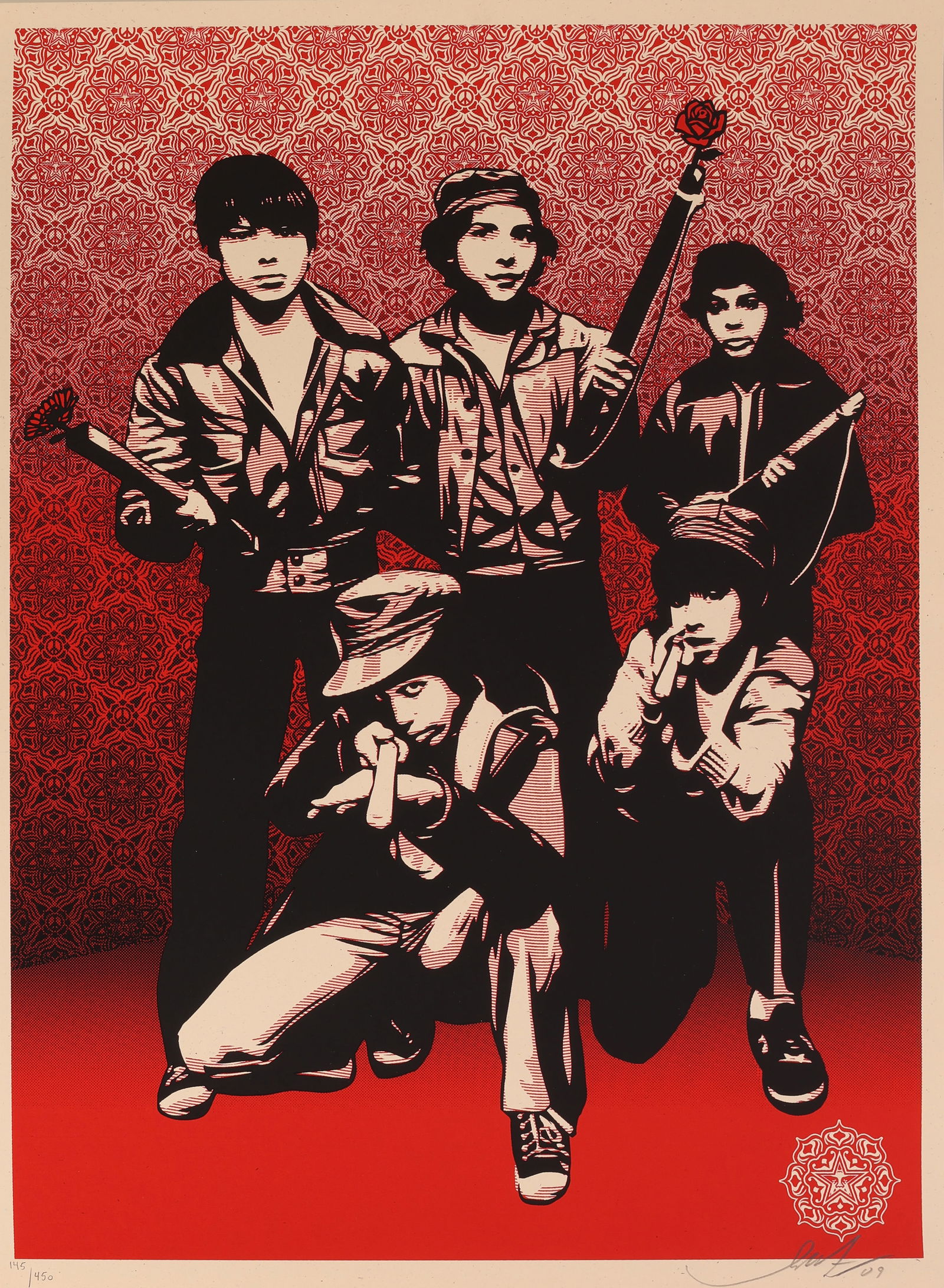 Shepard Fairey / Martha Cooper "Defiant Youth": Shepard Fairey (American, b. 1970) "Defiant Youth", collaboration with Martha Cooper (photographer), limited edition screenprint, signed, dated and numbered (edition of 450). Unframed. 18'' x 24'', 46