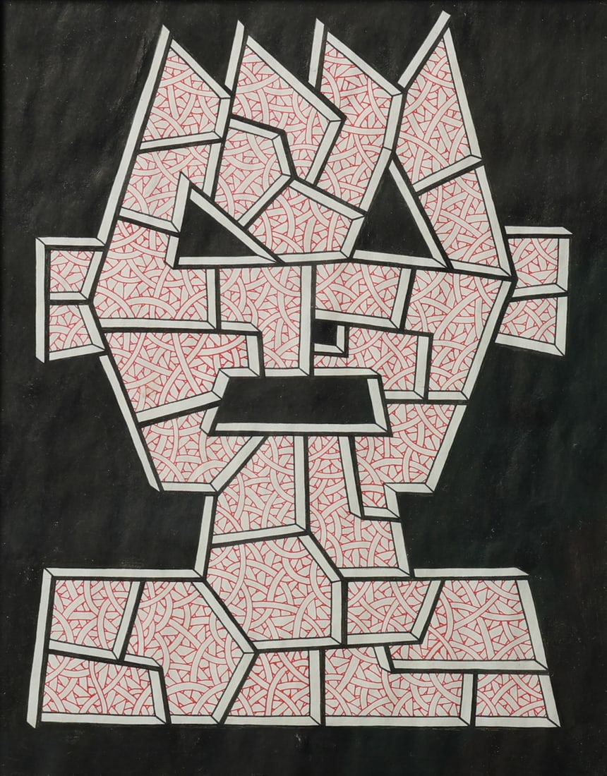 Matt Leines (b. 1980) Ink on Paper: Matt Leines (American/Brooklyn, b. 1980) Ink on Paper, 2013, signed and dated. Framed. Size: 8'' x 10'', 20 x 25 cm (sheet); 8.75'' x 10.75'', 22 x 27 cm (frame).