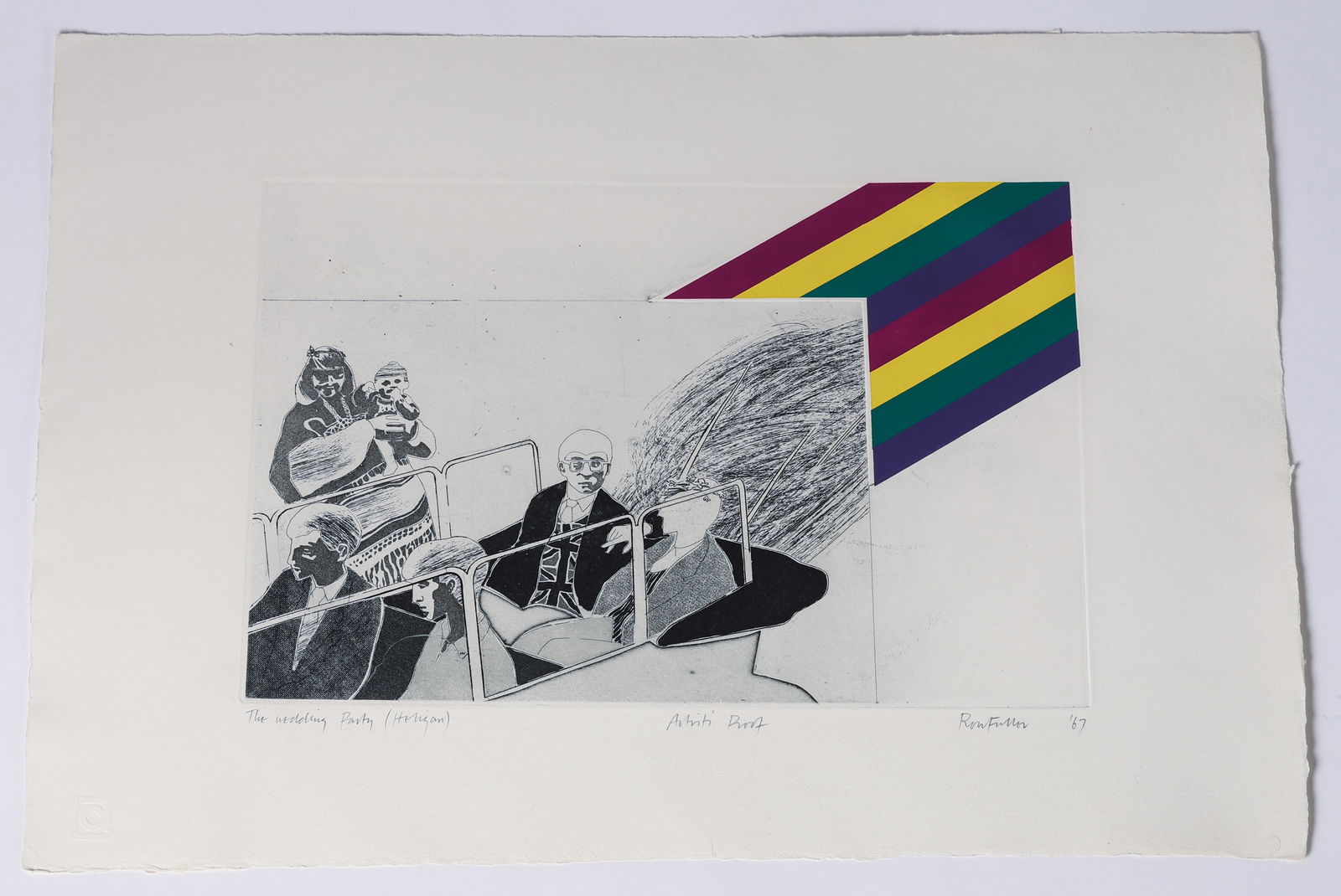 Ron Fuller (1936-2017) "The Wedding Party" AP: Ron Fuller (British, 1936-2017) "The Wedding Party", 1967, Artist Proof, engraving, titled, signed, dated. Unframed. Size: 9.5'' x 14.75'', 24 x 37 cm (plate); 15.5'' x 22.25'', 39 x 57 cm (sheet). Pr