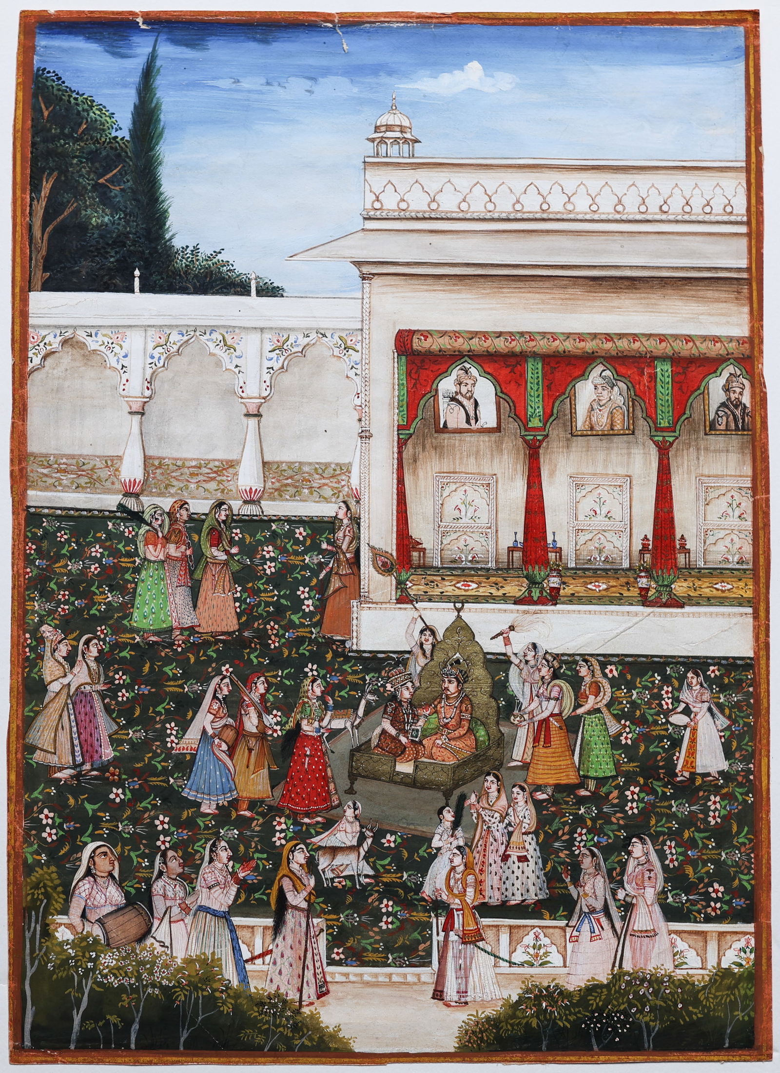 Indian Maharaja Court Scene Painting (1 of 3)