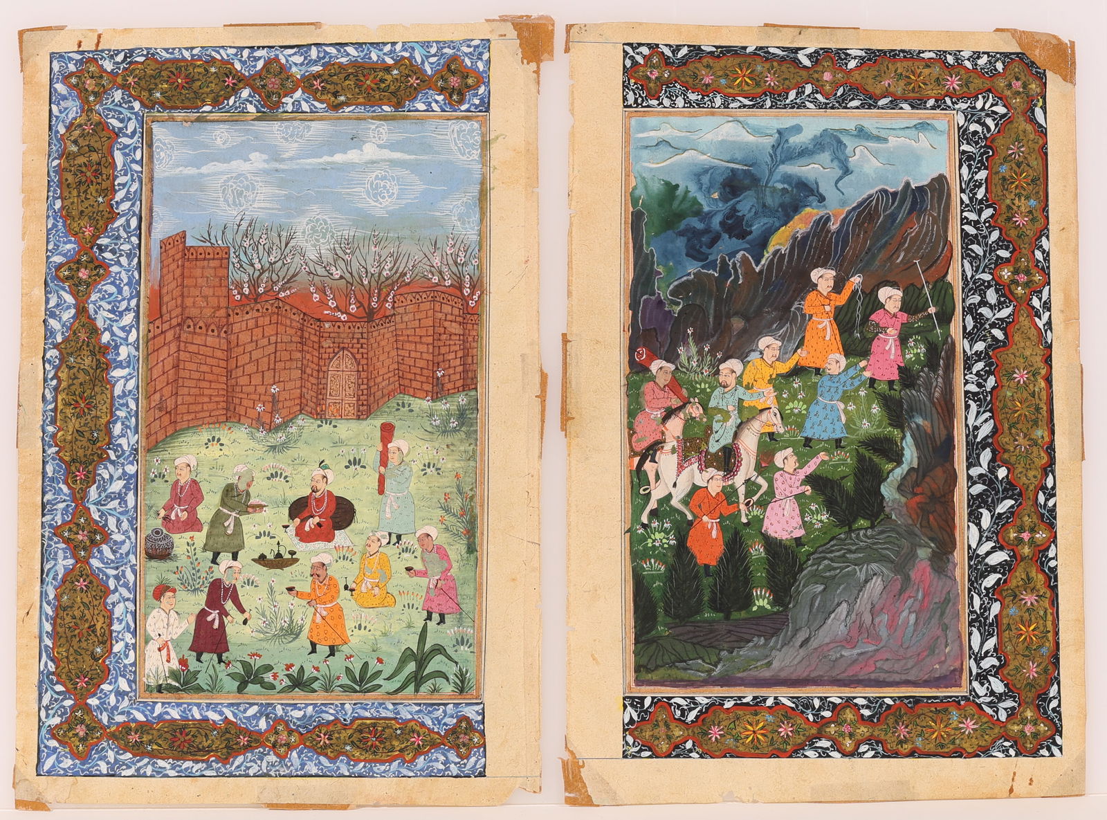 Set of (2) Illuminated Indian Manuscript Pages (1 of 2)