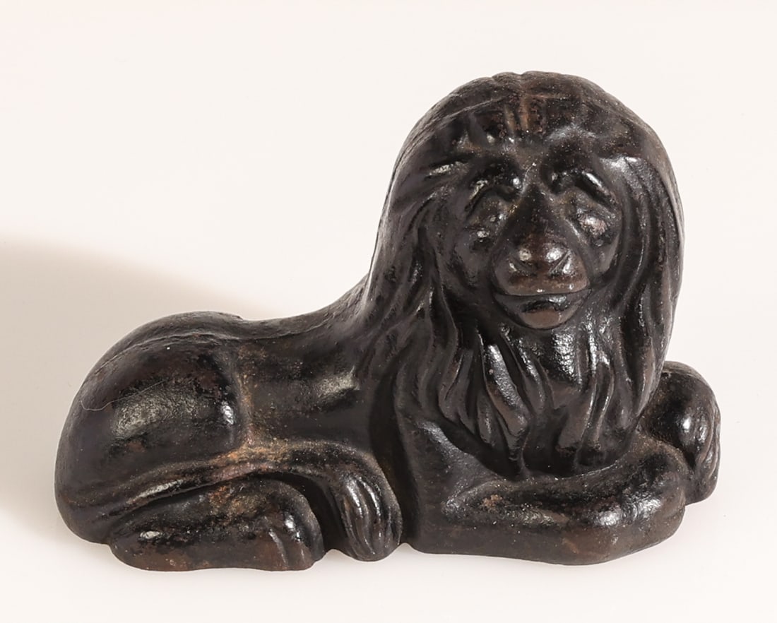 Heavy Antique English Cast Iron Lion Doorstop (1 of 3)