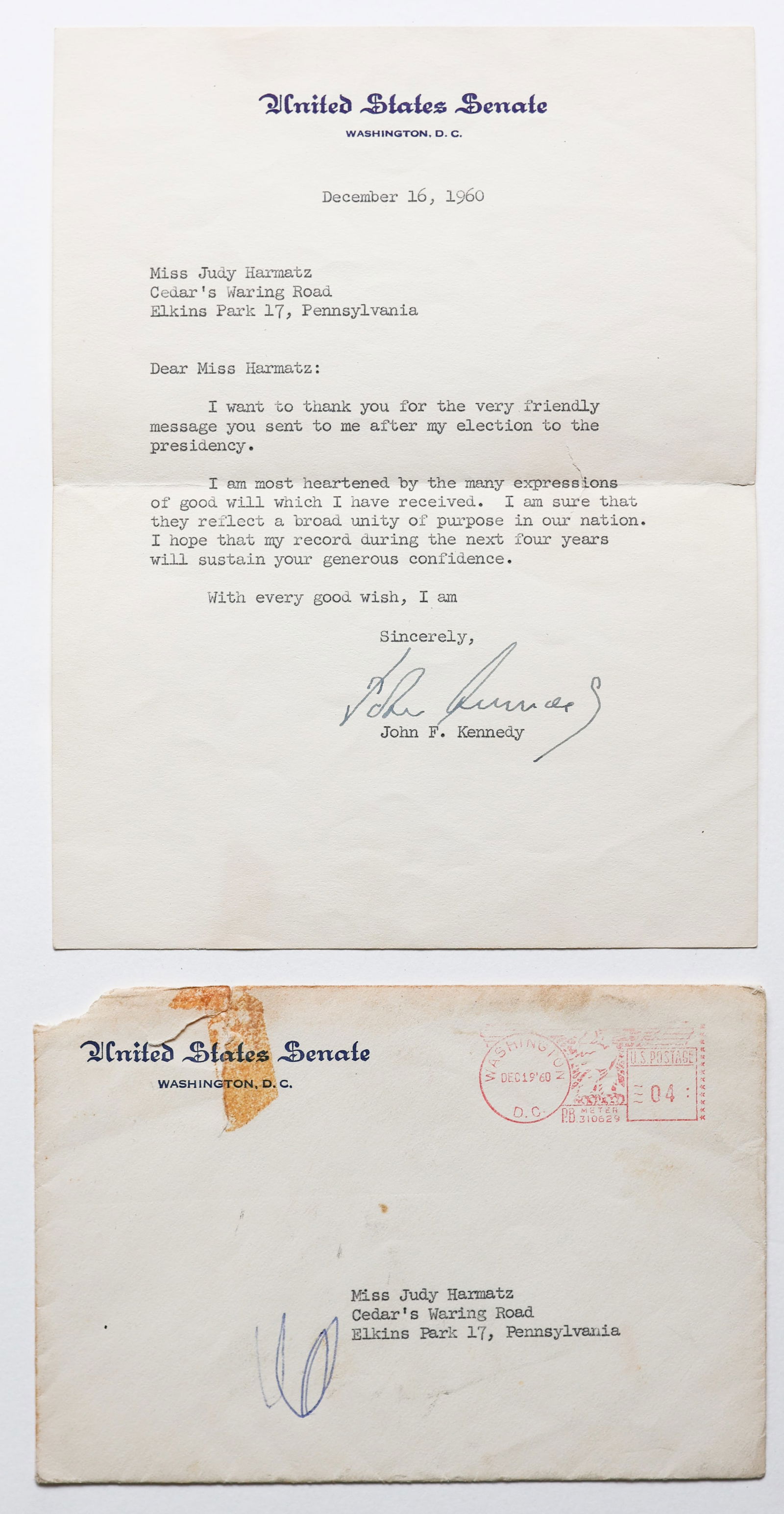 John F. Kennedy Typed Letter Signed as Senator (1960) (1 of 4)