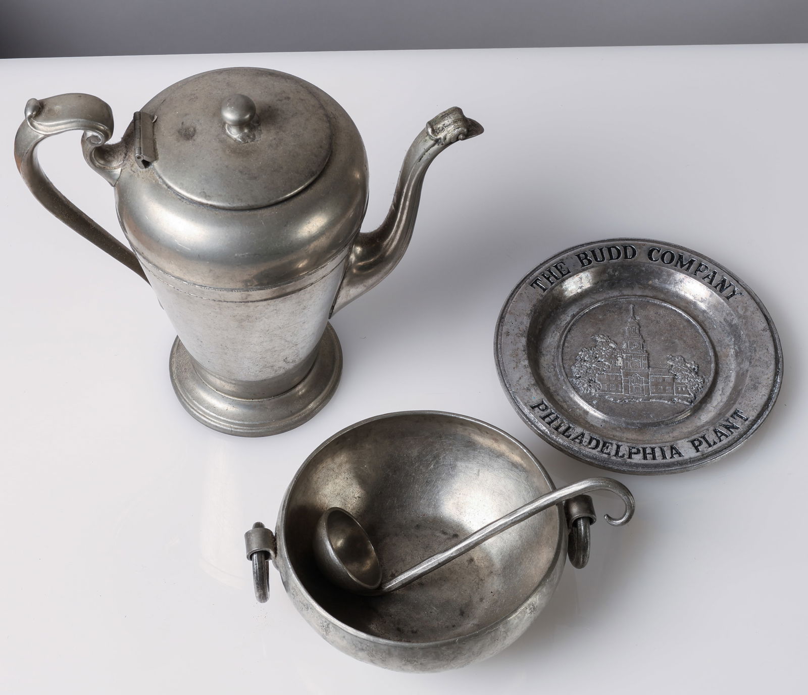 (3 pc) Estate Pewter Lot (1 of 4)