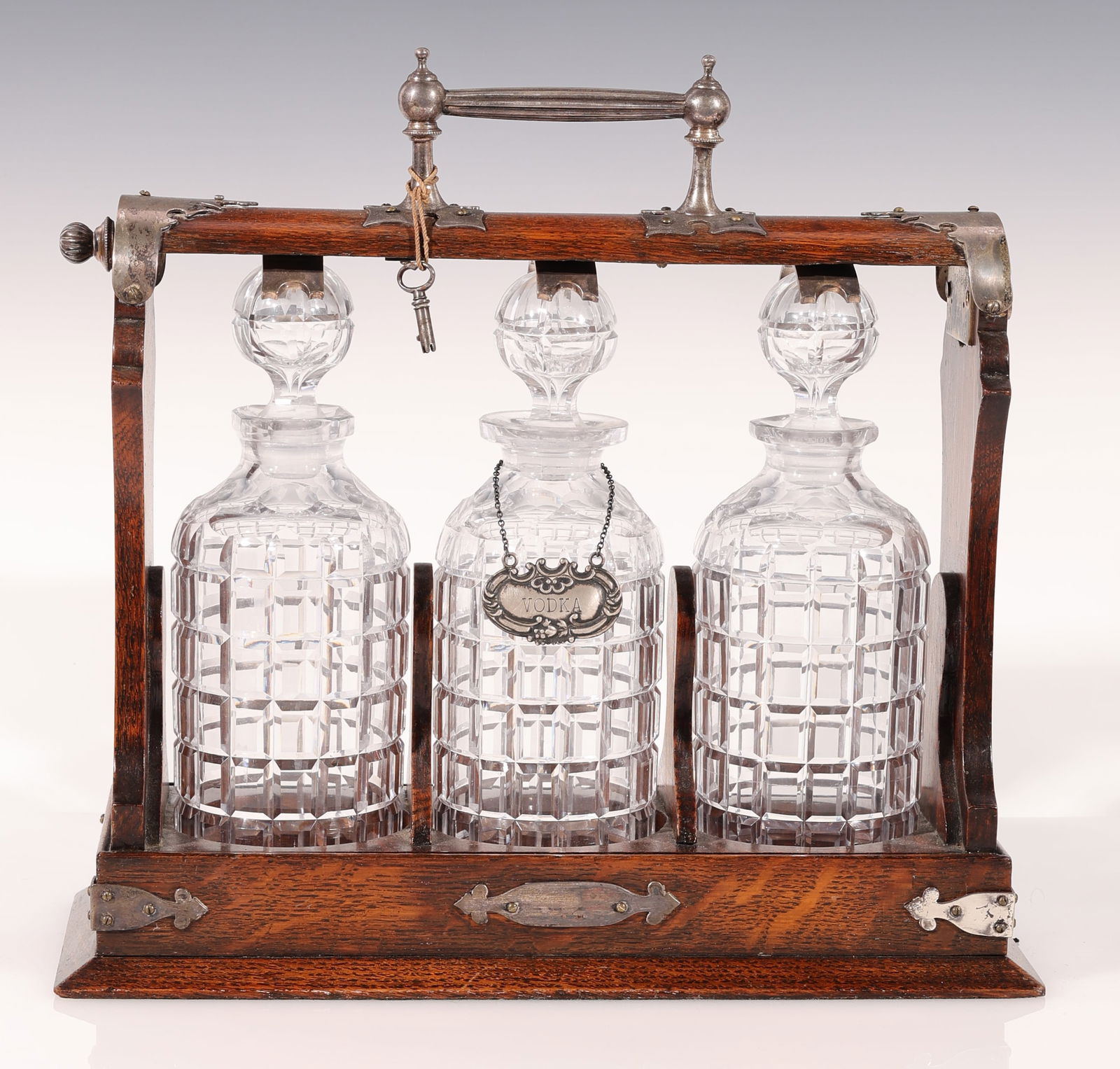 Antique English Oak Tantalus (1 of 2)