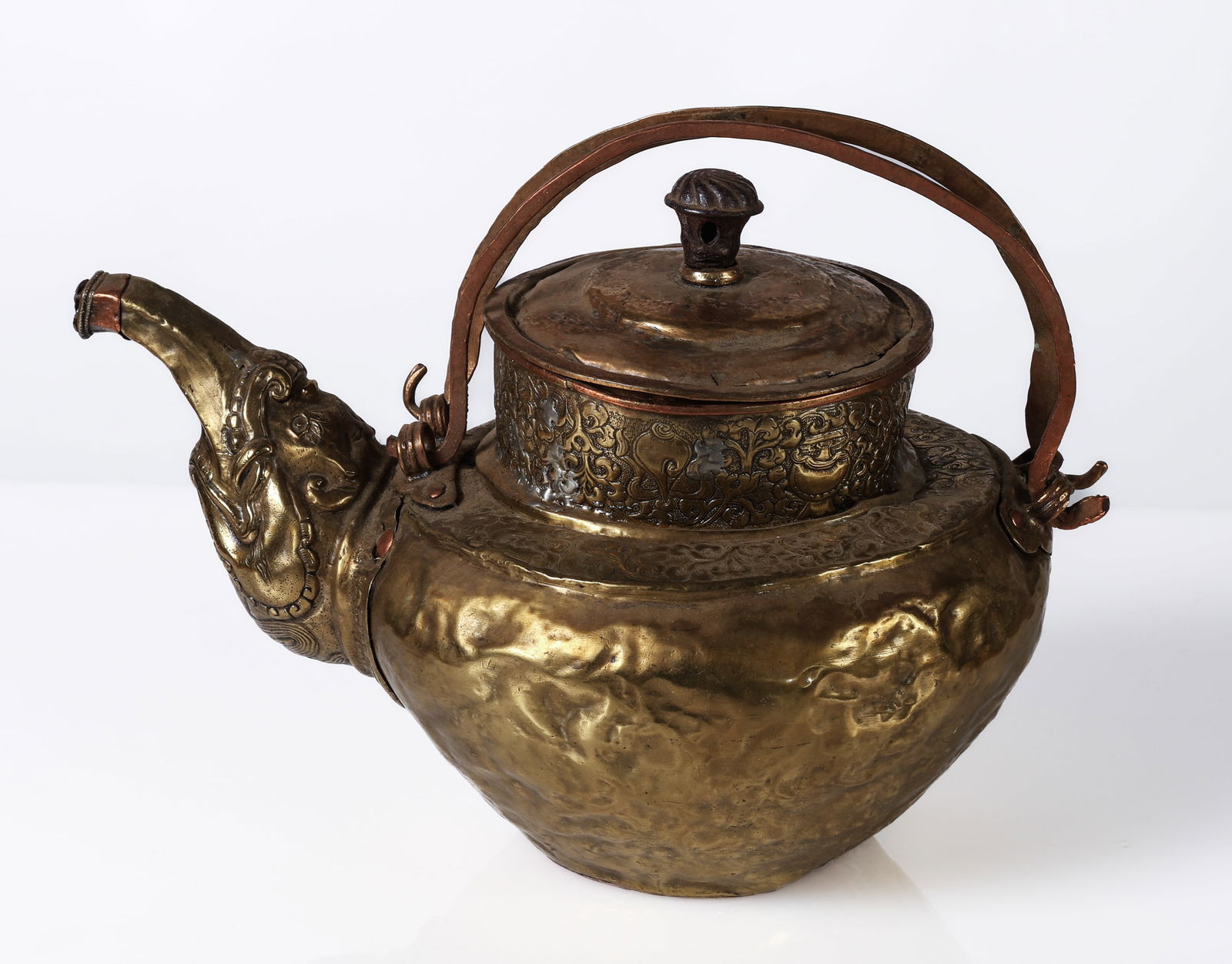 Old Tibetan Copper and Brass Tea Kettle (1 of 3)