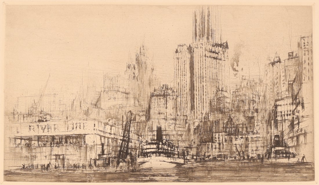 UNKNOWN ARTIST (Early 20th c.) "River Line" (1 of 3)