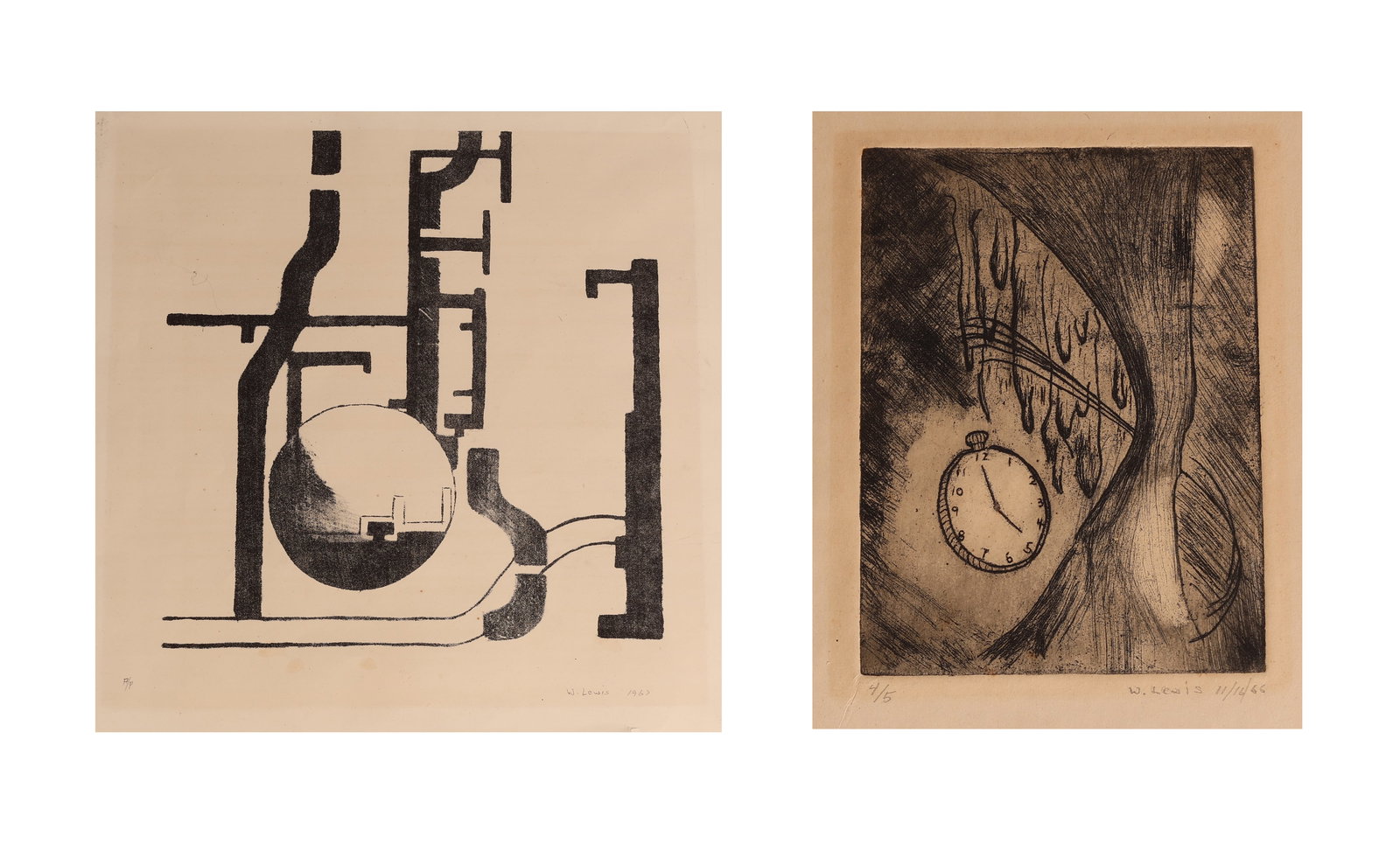 (2 Works) by W. Lewis (American/Philadelphia, 20th c.) (1 of 1)