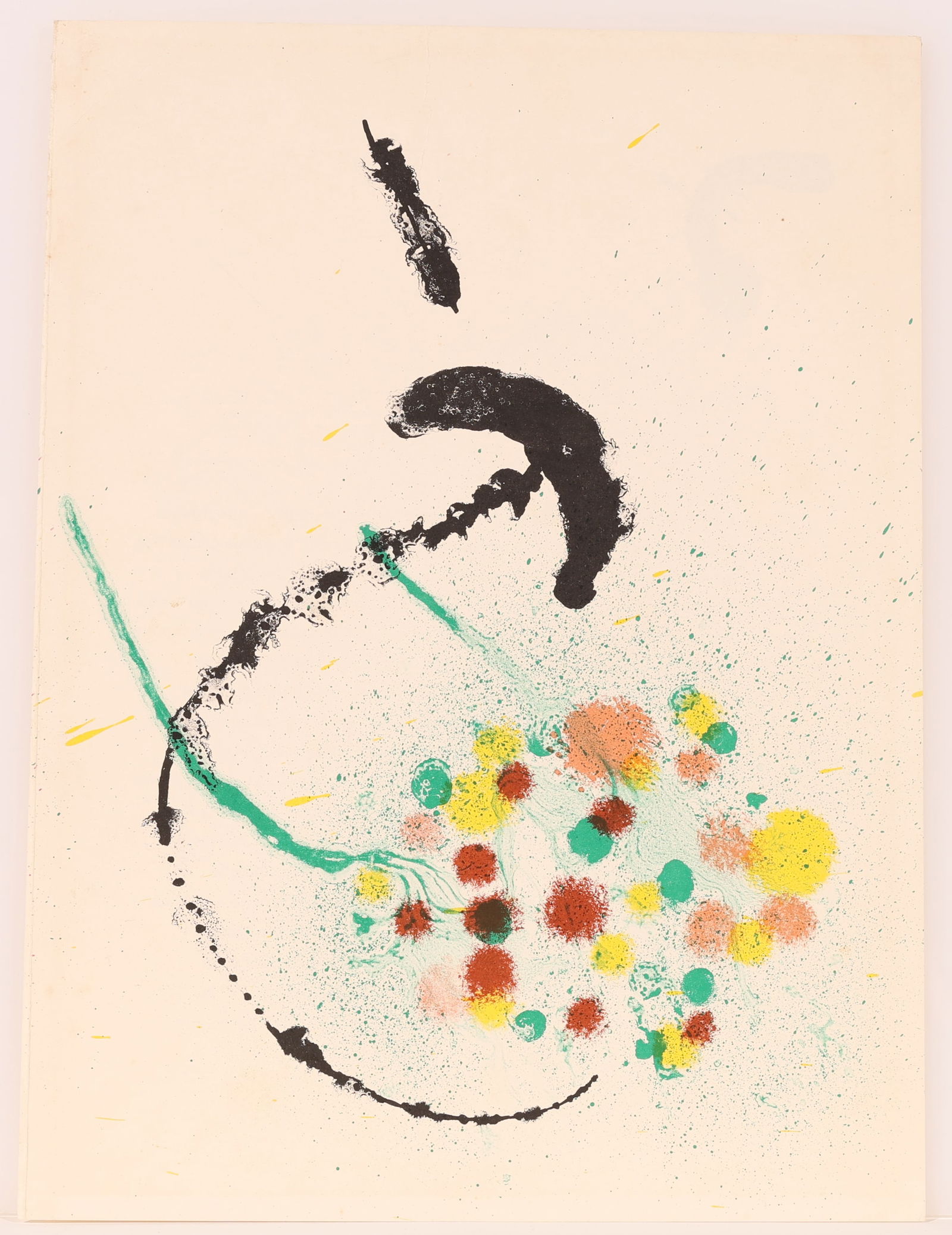 After Joan Miro (1893-1983) Derriere le Miroir Lithograph: AFTER JOAN MIRO (1893-1983) Derriere le Miroir Lithograph on paper, 1963. Size: 14.75'' x 11'' (37 x 28 cm). Unframed.