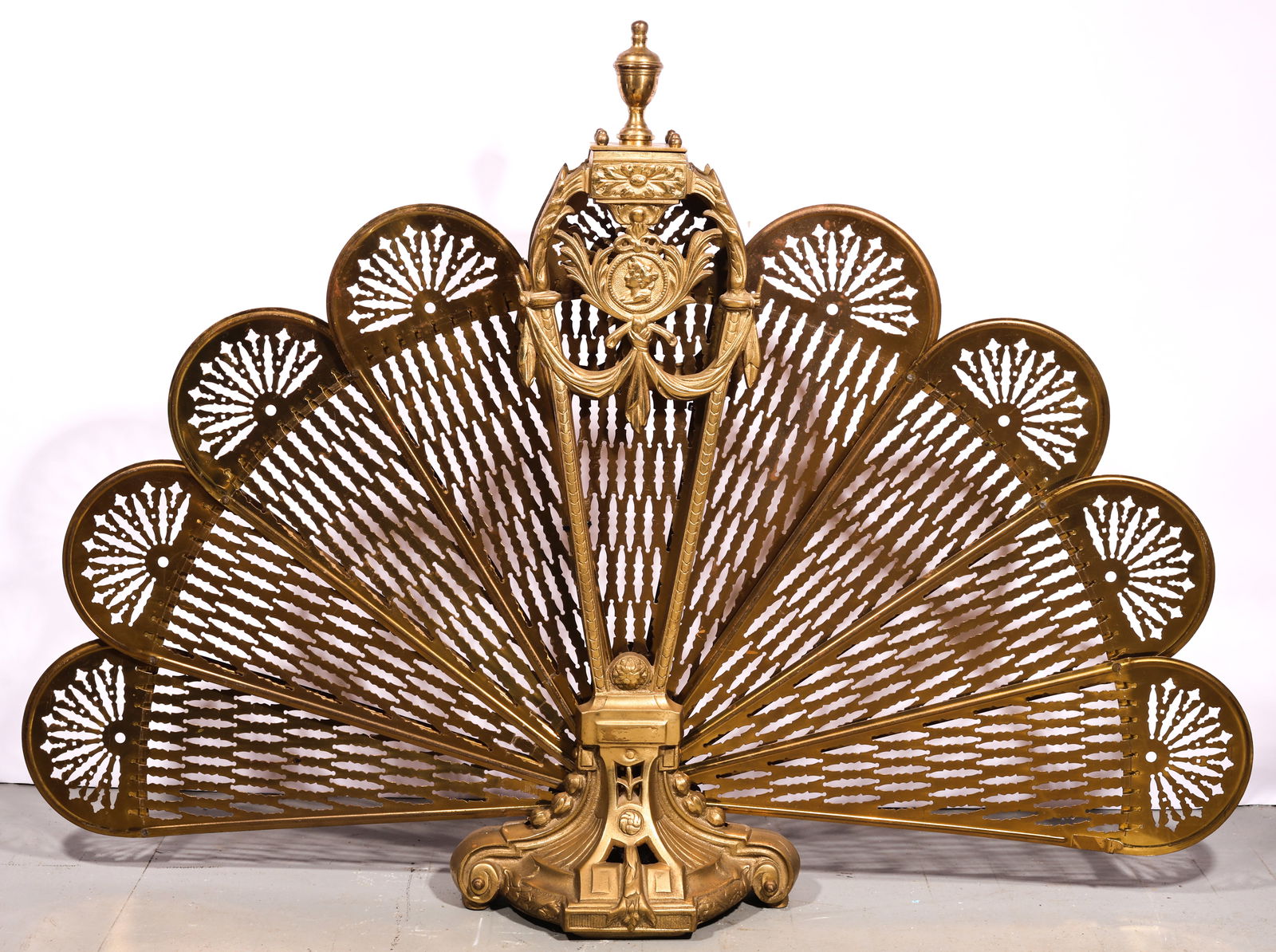 Vintage Victorian-Style Brass Folding Fireplace Screen (1 of 1)