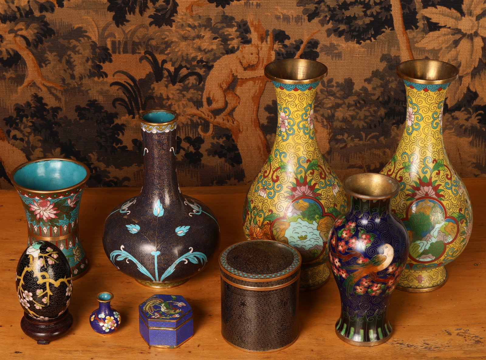 9-Piece Chinese Cloisonne Group (1 of 8)