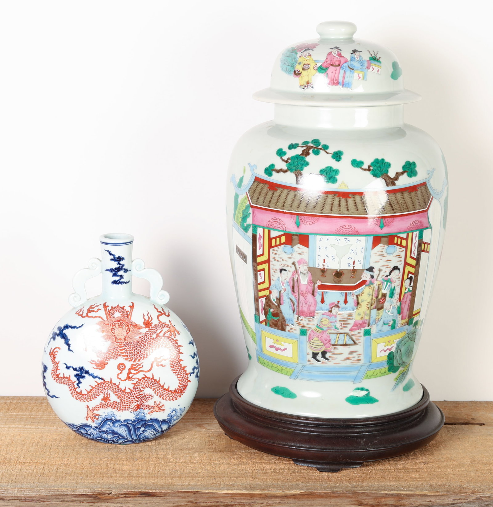 Chinese Porcelain Moonflask and Baluster Jar (1 of 3)