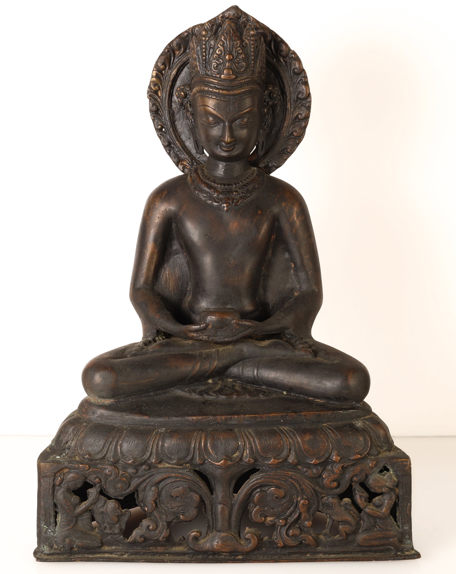 Patinated Bronze Amitabha Longevity Buddha (1 of 3)