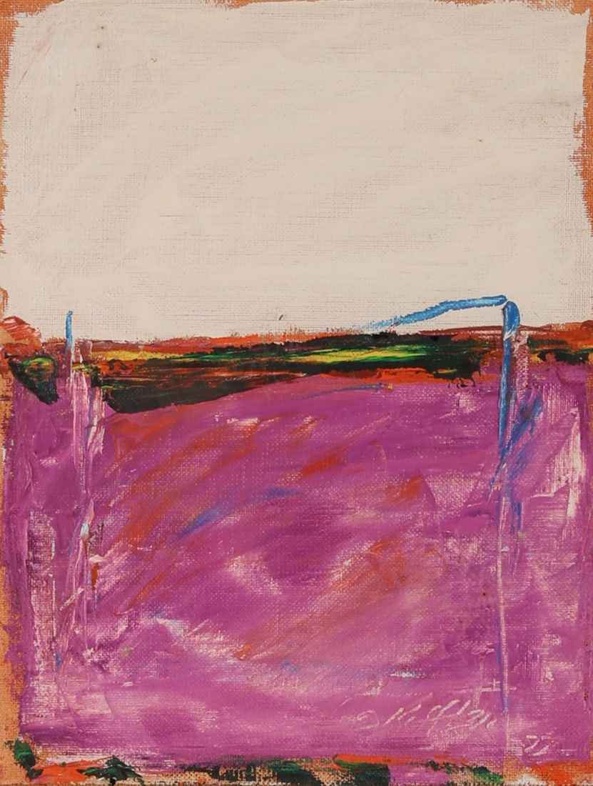 Koffler (1938-2022) Abstract Painting, 1984: Robert Steven Koffler (American, 1938-2022) Abstract Painting on Canvas (unstretched), signed and dated 1984. Framed. Size: 11.5'' x 8.5'', 29 x 22 cm (canvas); 21.5'' x 17.5'', 55 x 44 cm (frame).