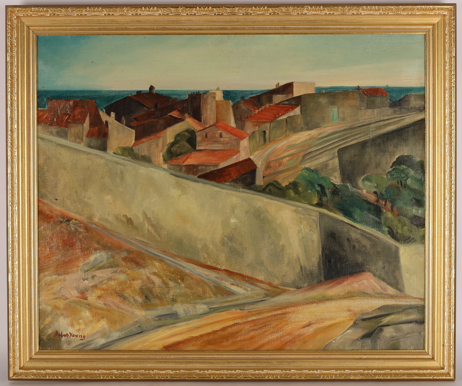 Helen Young "Spanish Seaside Village Landscape" (1 of 3)