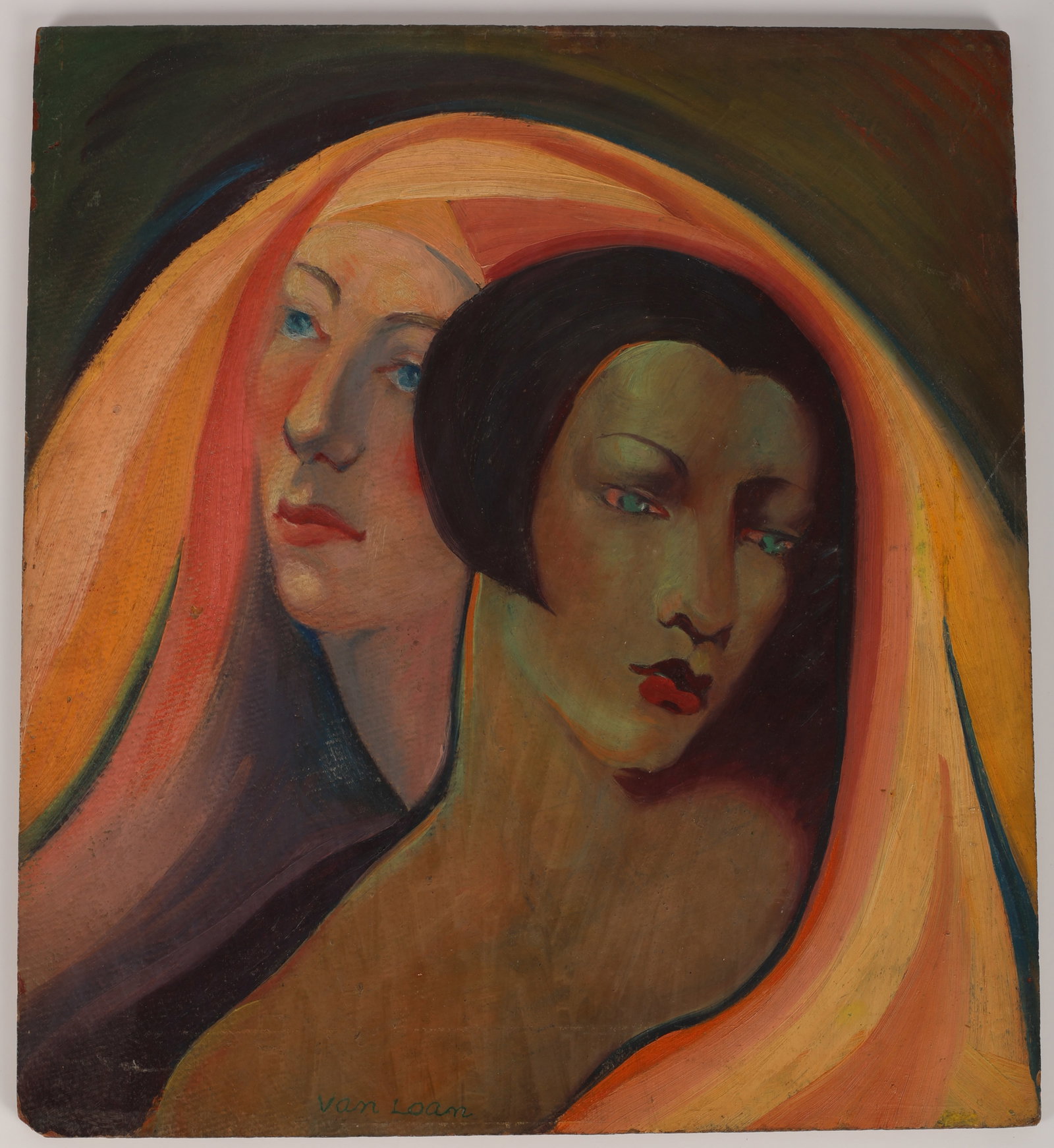 Van Loan (1904-1999) "Duality", 1926: Dorothy Van Loan (1904-1999) "Duality", 1926, Oil Painting on Board, signed. Size: 20'' x 18'', 51 x 46 cm (board). Unframed.