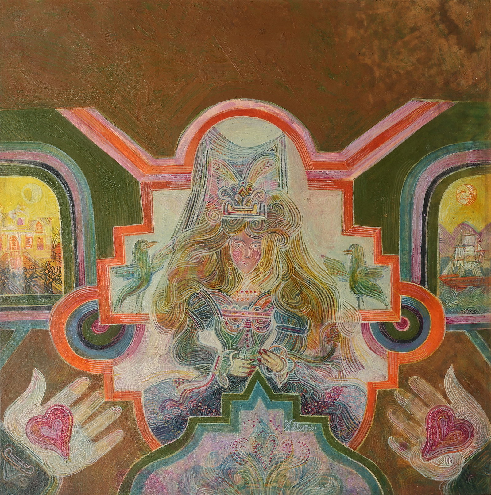 Abe Gurvin (1937-2012) Illustration Art Painting: Abe Gurvin (1937-2012) Mixed Media Painting on board, signed. Size: 19.5'' x 19.5'', 50 x 50 cm (sight); 22.75'' x 22.75'', 58 x 58 cm (frame). Original Pop Art Illustration Cover Art for the 1969 vin