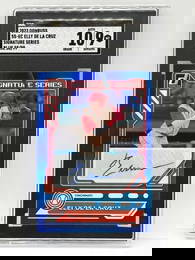 58/99!!  2023 PANINI DONRUSS ELLY DE LA CRUZ SIGNATURE SREIES BLUE AUTOGRAPHED RC SGC GM 10 / MT 9