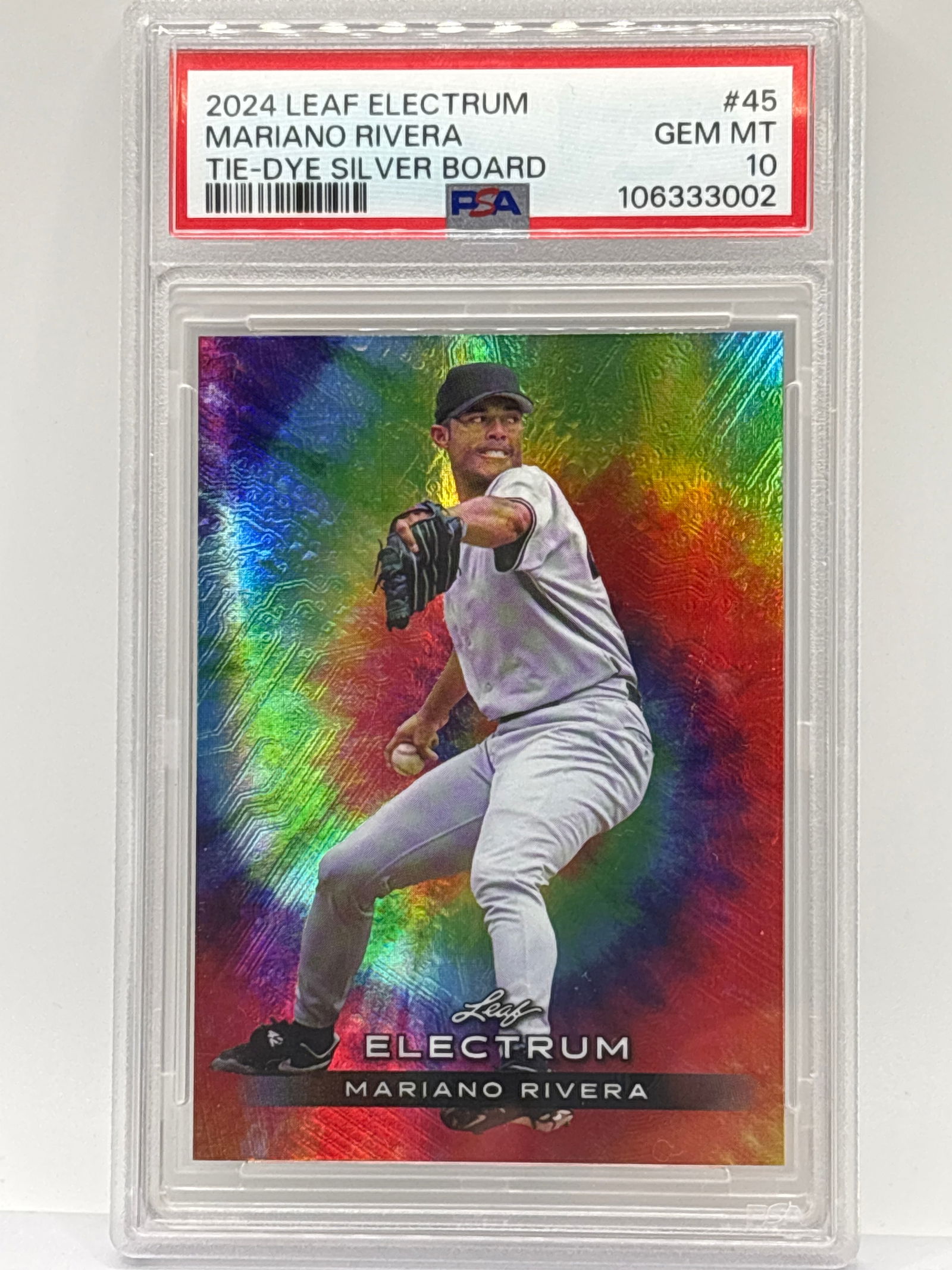 /75 !!  2024 LEAF ELECTRUM MARIANO RIVERA TIE-DYE SILVER BOARD GRADED PSA GEM MINT 10 (1 of 6)