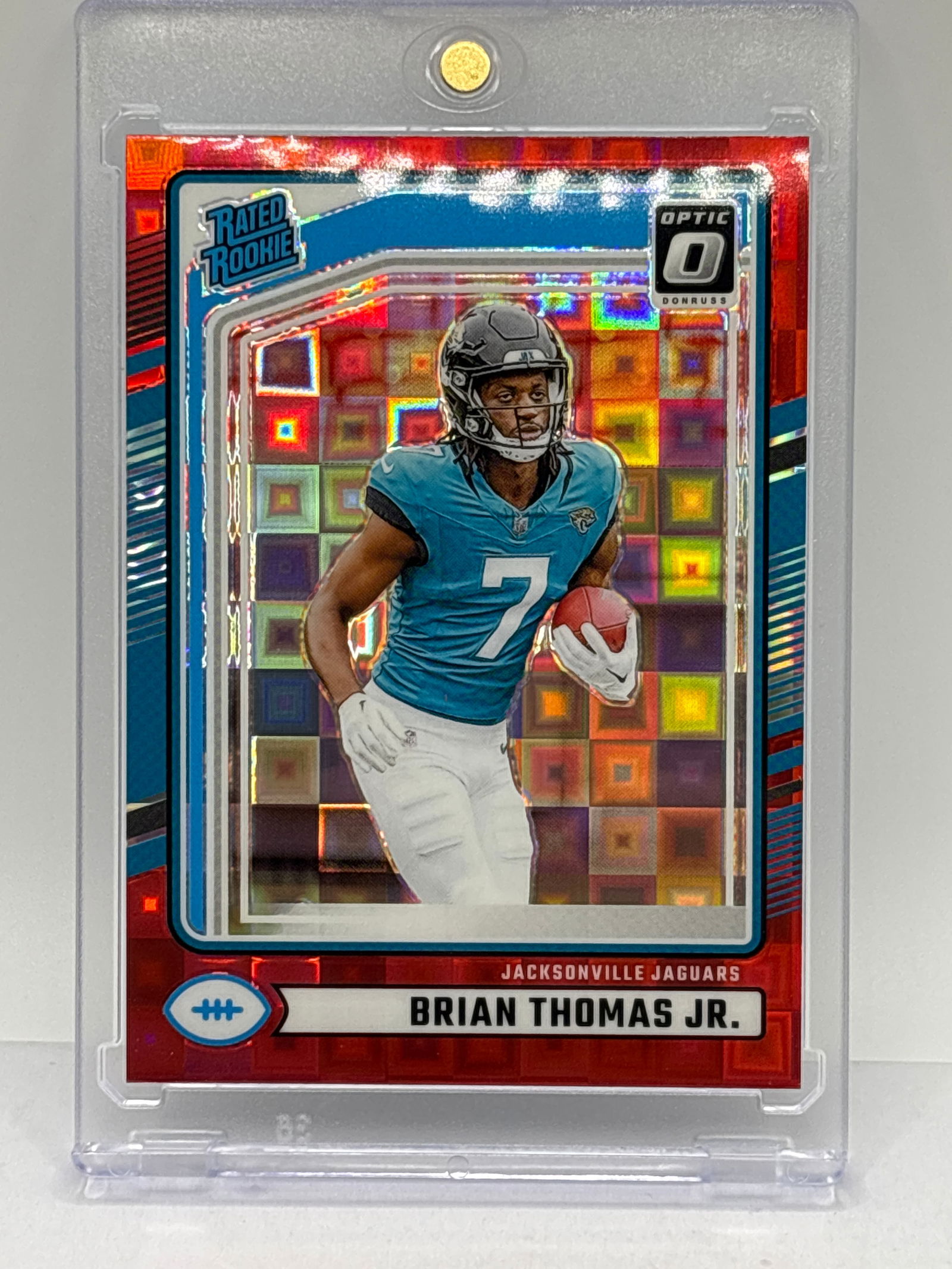 2024 PANINI DONRUSS BRIAN THOMAS JR RED PANDORA PRIZM SP RATED ROOKIE CARD (1 of 4)