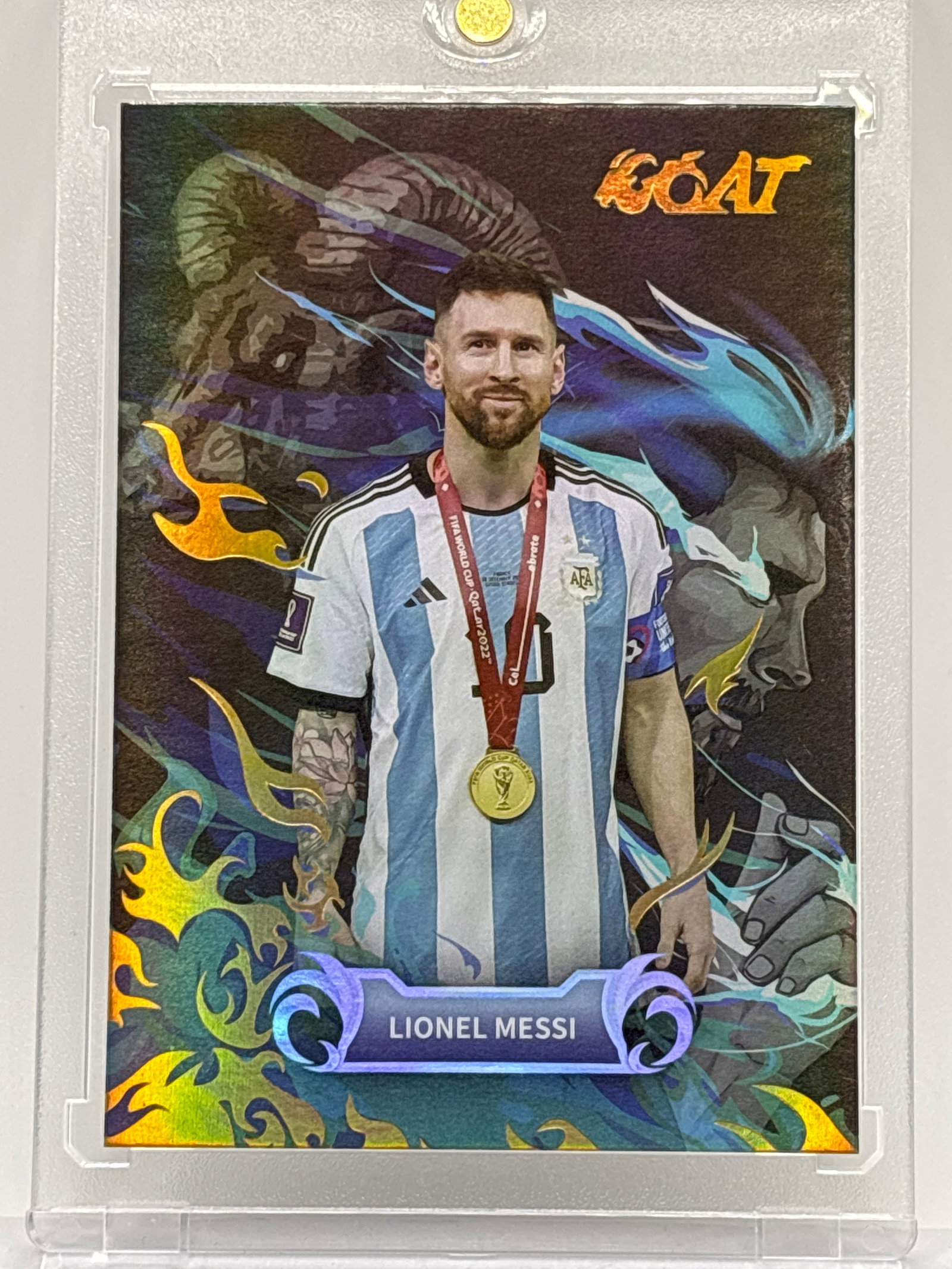 CASE HIT!! 2023 FANS MALL #G-LEO GOLD GOAT LIONEL MESSI SSP HOLO 1:12500: CASE HIT!! 2023 FANS MALL #G-LEO GOLD GOAT LIONEL MESSI SSP HOLO 1:12500