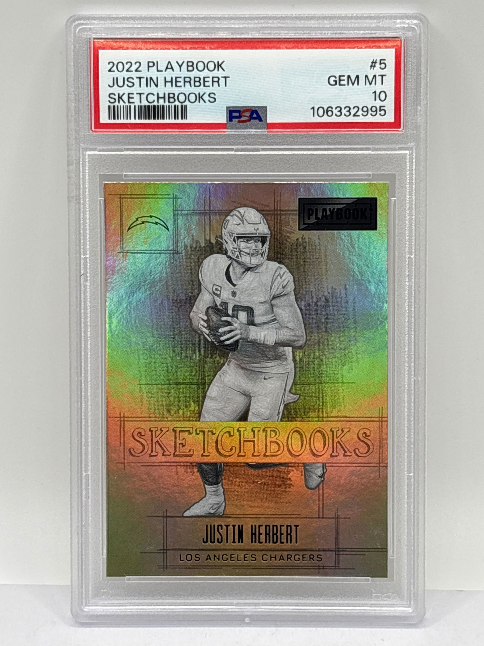 2022 PANINI PLAYBOOK JUSTIN HERBERT SKETCHBOOKS GRADED PSA GEM MINT 10 (1 of 4)