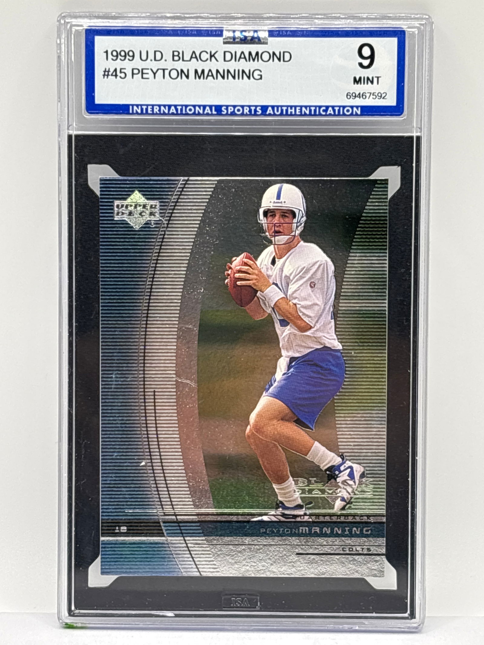 1999 UPPER DECK BLACK DIAMOND PEYTON MANNING GRADED ISA MINT 9 (1 of 4)
