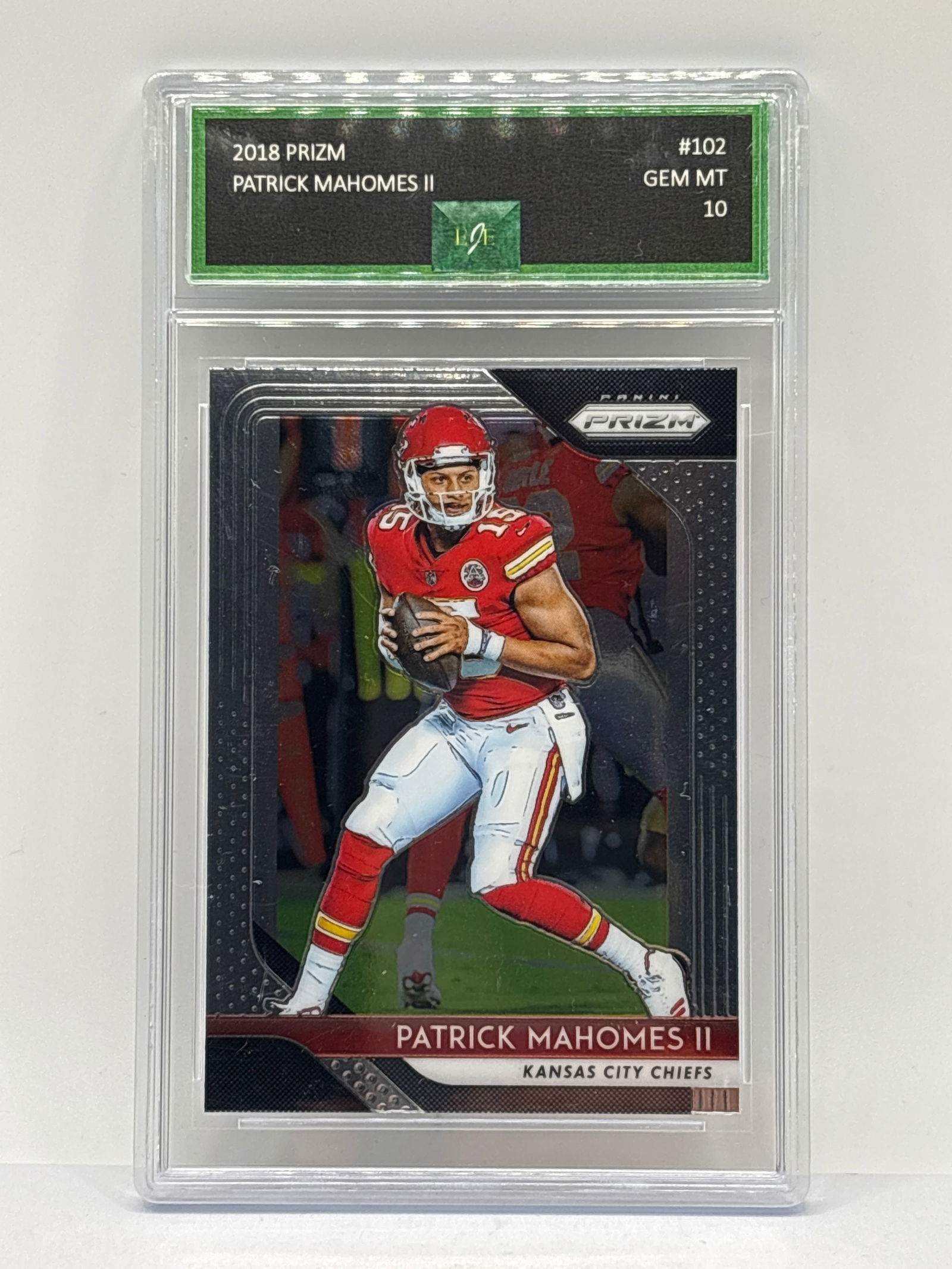 2018 PANINI PRIZM #102 PATRICK MAHOMES GRADED EJE GEM MINT 10 (1 of 3)