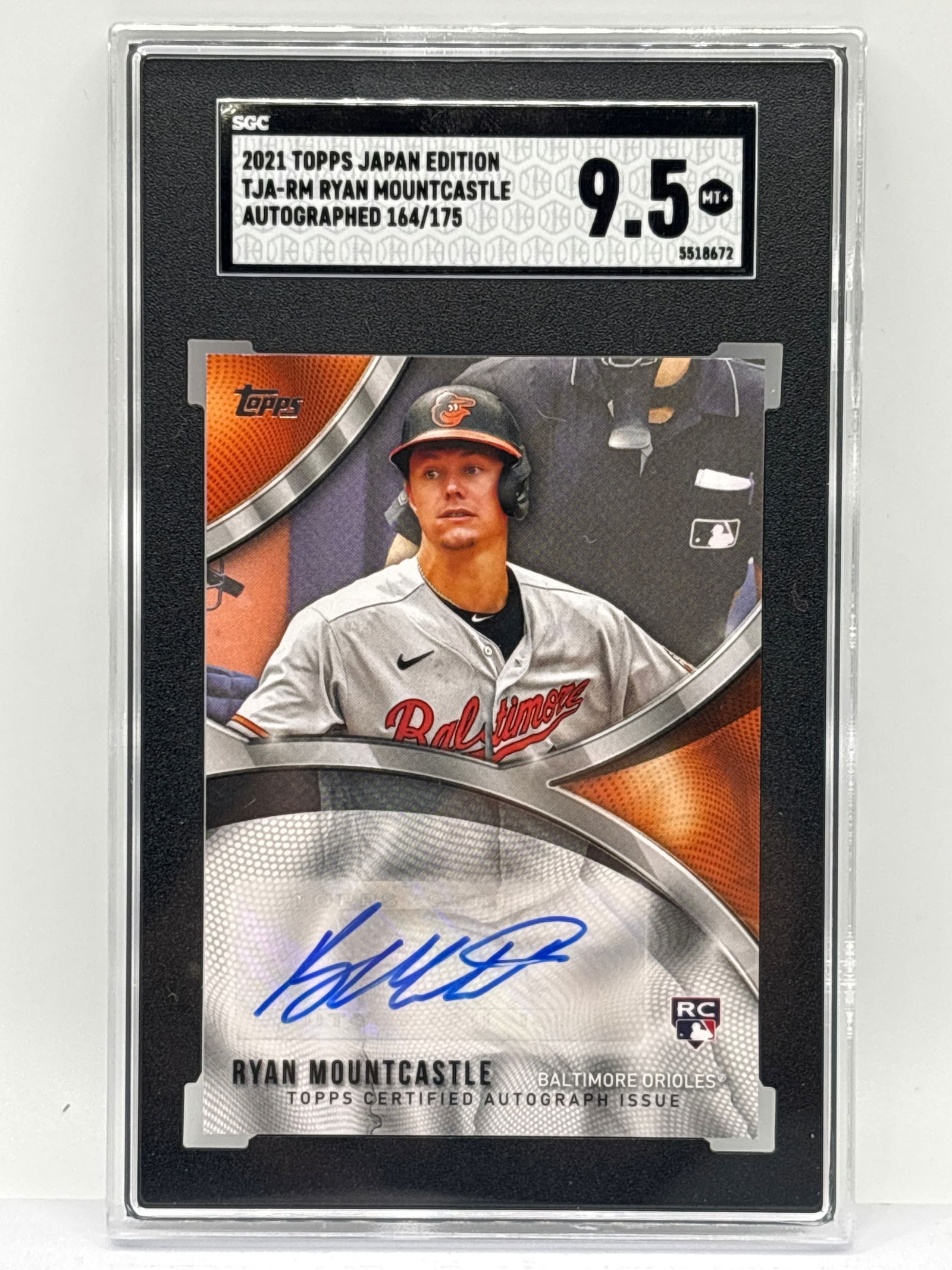 164/175!!  2021 TOPPS JAPAN EDITION RYAN MOUNTCASTLE AUTOGRAPHED ROOKIE CARD GRADED SGC MT+ 9.5 (1 of 5)