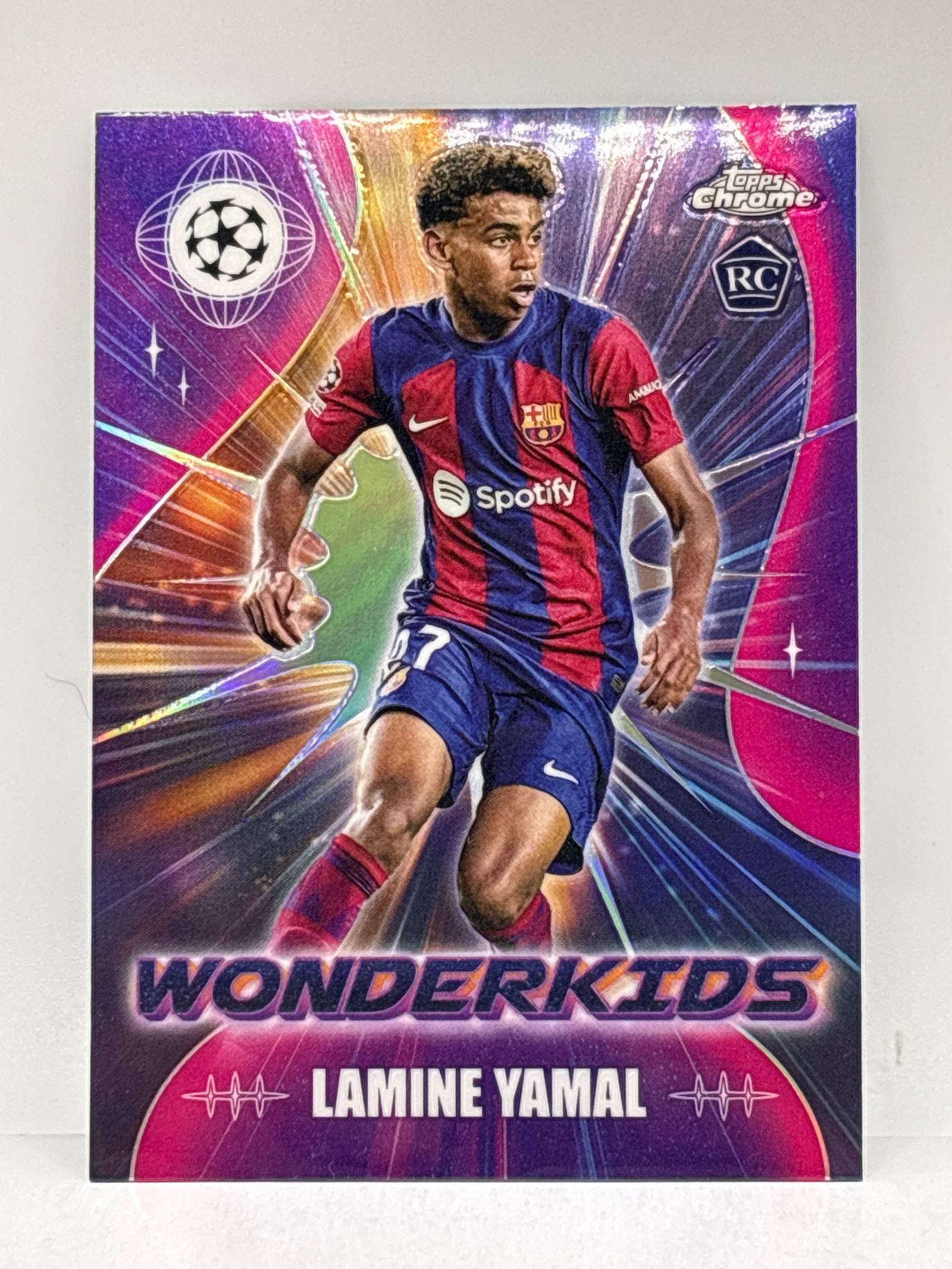 2024 TOPPS CHROME UEFA CC LAMINE YAMAL WONDERKIDS INSERT ROOKIE CARD (1 of 3)