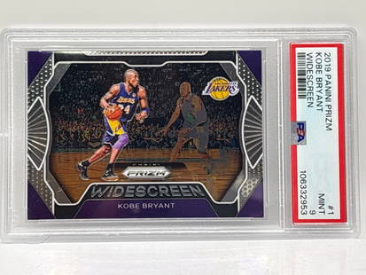 2019 PANINI PRIZM #1 KOBE BRYANT WIDESCREEN GRADED PSA MINT 9: 2019 PANINI PRIZM #1 KOBE BRYANT WIDESCREEN GRADED PSA MINT 9