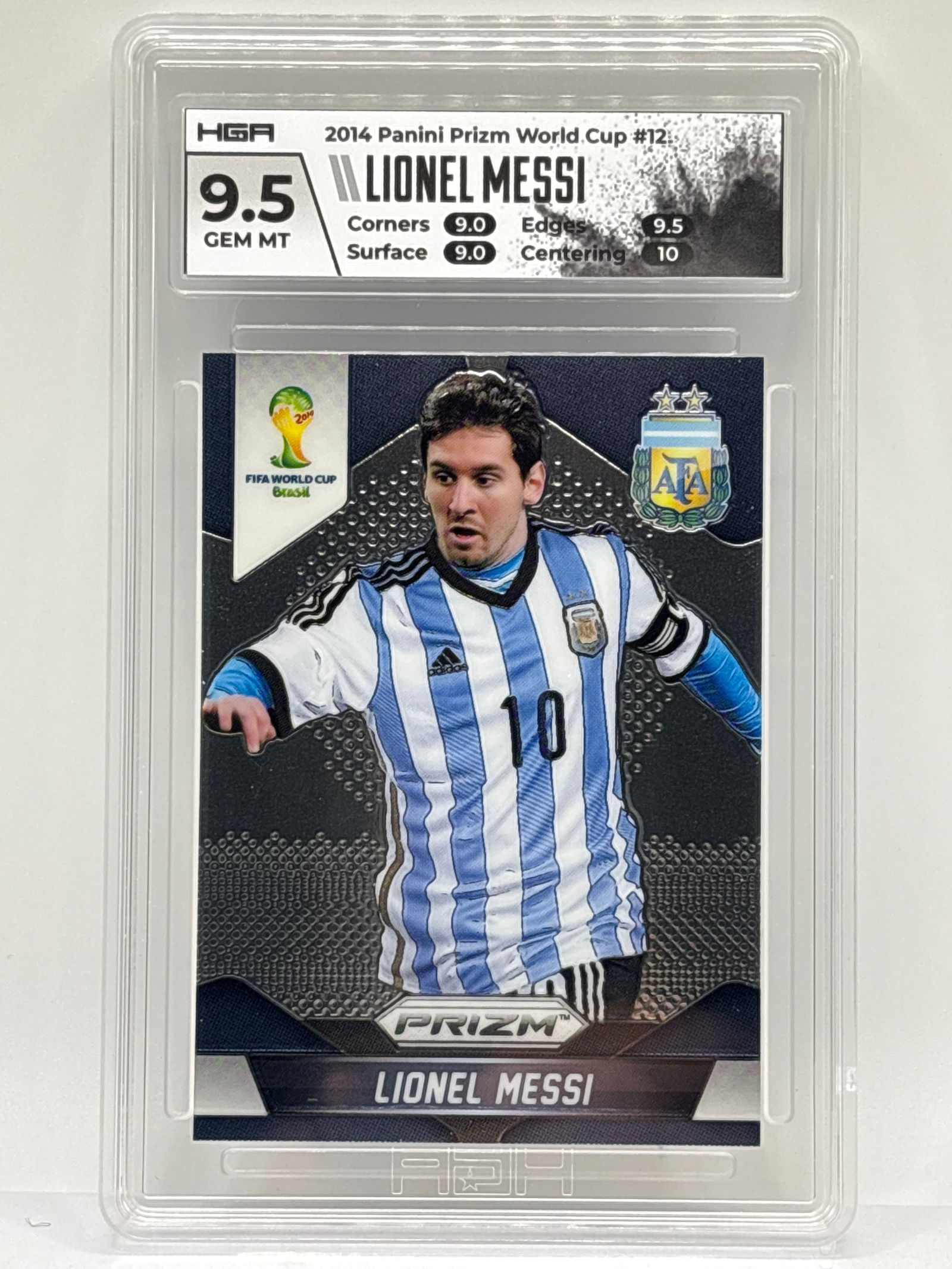 2014 PANINI PRIZM WORLD CUP #12 LIONEL MESSI ARGENTINA GRADED HGA GEM MINT 9.5 (1 of 5)